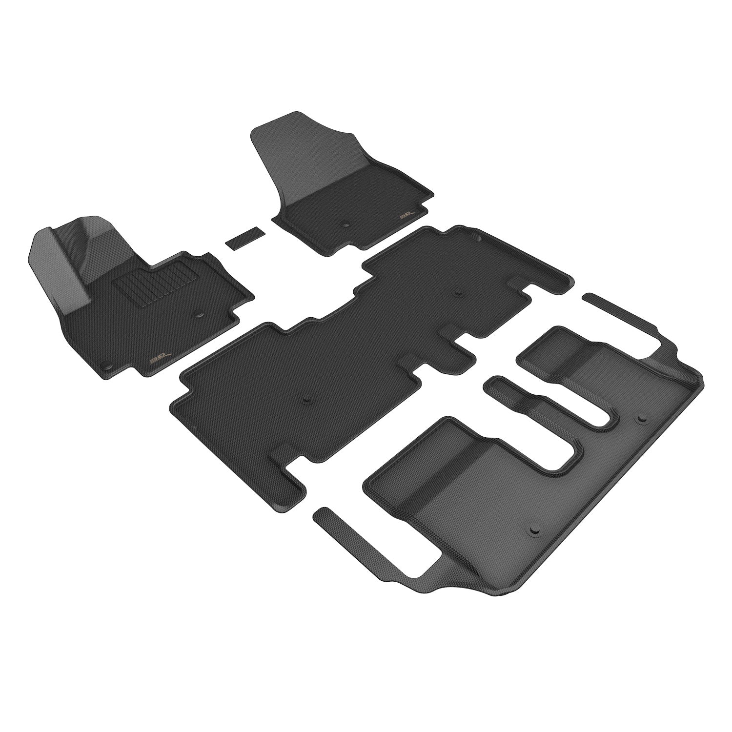 3D Maxpider 2024 Kia Ev9 7-Seat Kagu Black 1st 2nd 3rd Row Floor Mat L1KA08101509