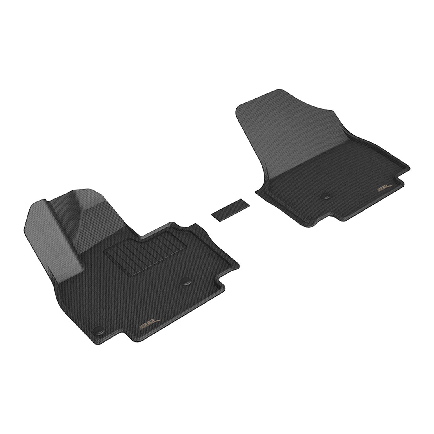 3D Maxpider 2024 Kia EV9 6 & 7 Seat Kagu 1st Row Floor Mats Carbon Fiber Embossed Pattern Black L1KA08111509