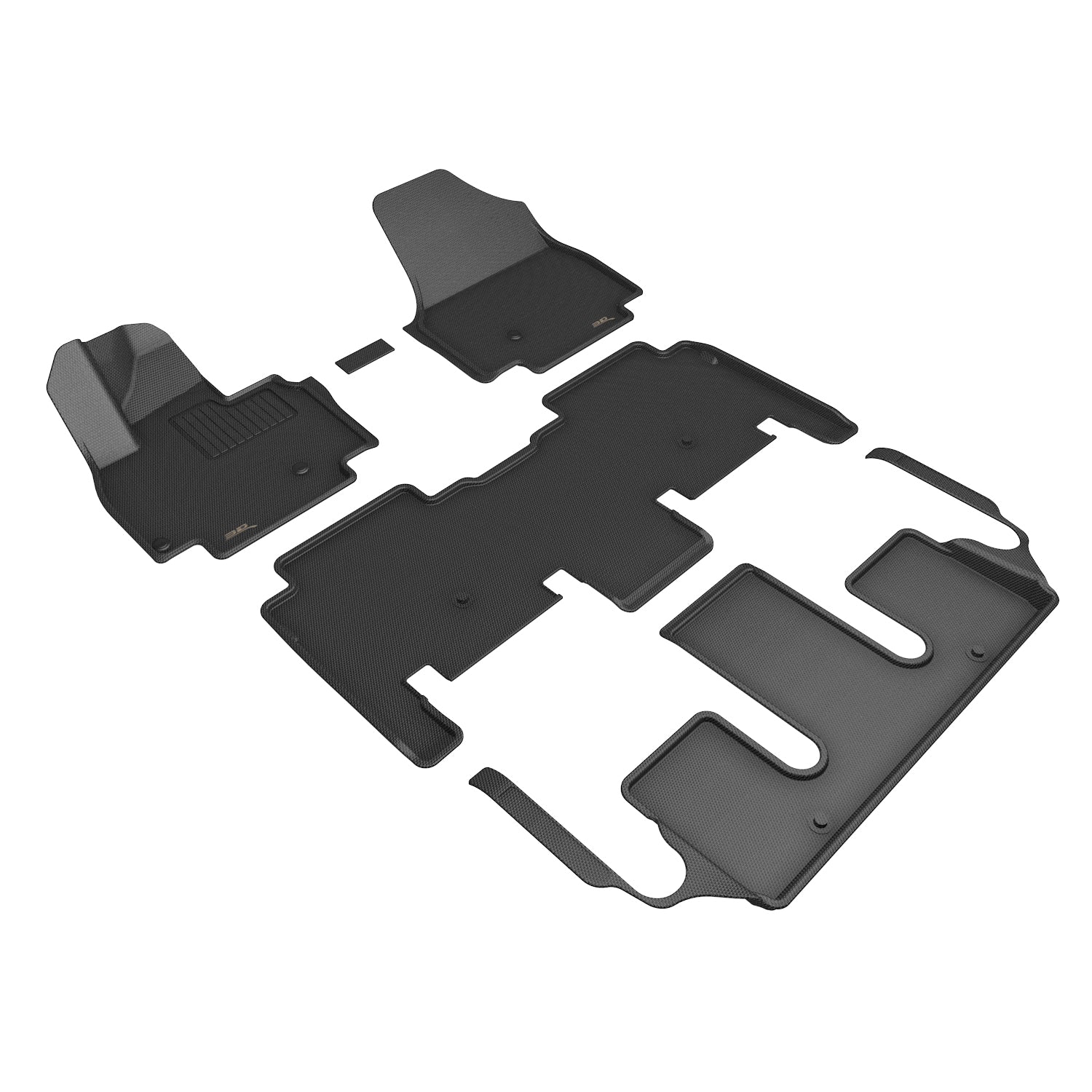 3D Maxpider 2024 Kia Ev9 6-Seat Kagu Black 1st 2nd 3rd Row Floor Mat L1KA08301509
