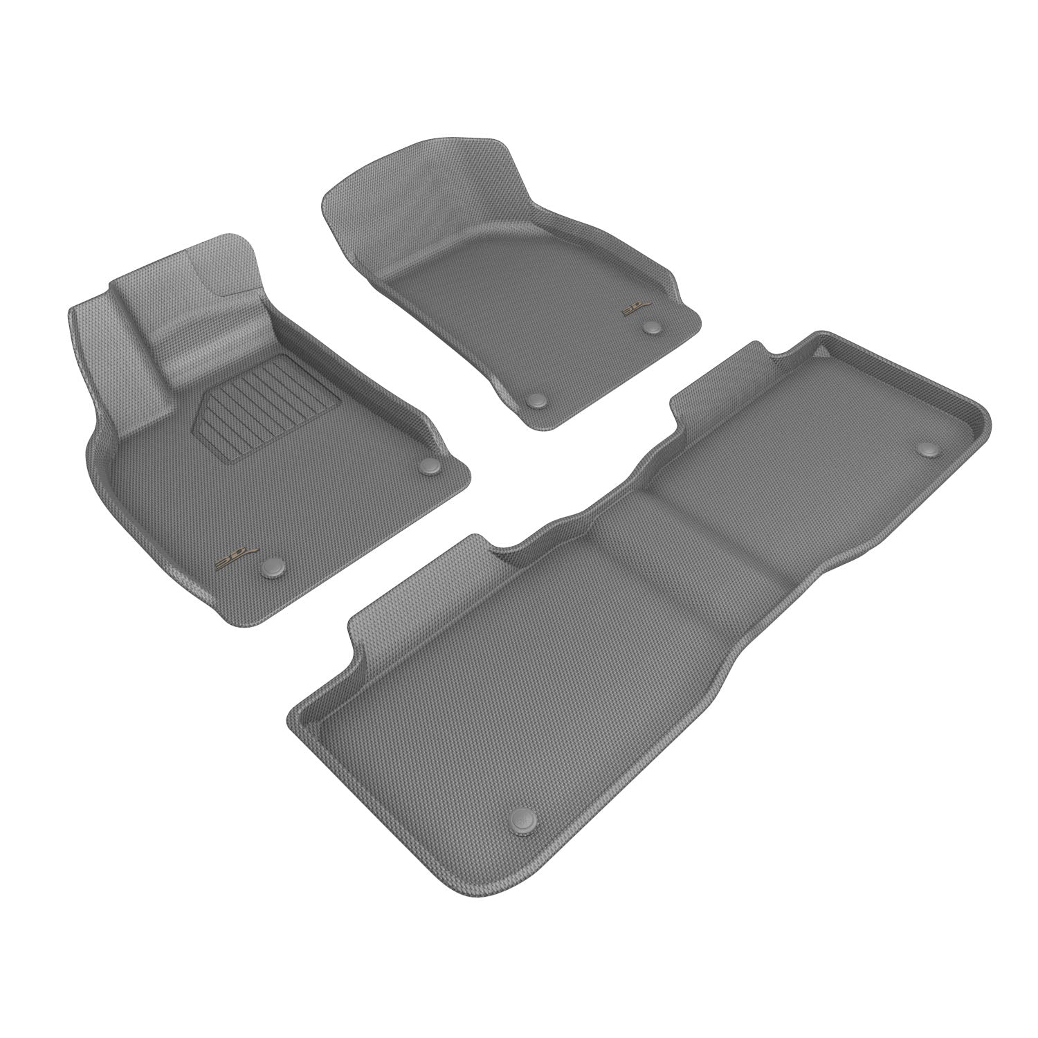 3D Maxpider 2025-2026 Lucid Air Touring Kagu Gray 1st 2nd Rows Floor Mat L1LU00201501