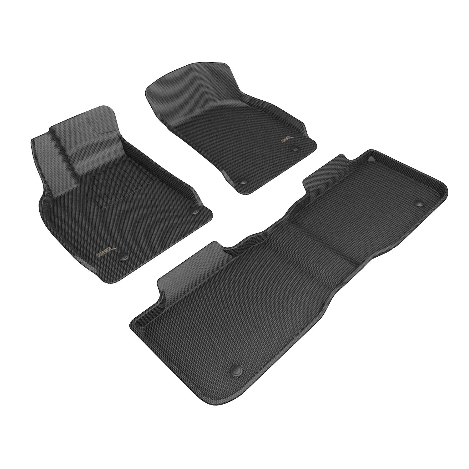 3D Maxpider 2025-2026 Lucid Air Touring Air Pure Kagu Black 1st 2nd Rows Floor Mats L1LU00201509