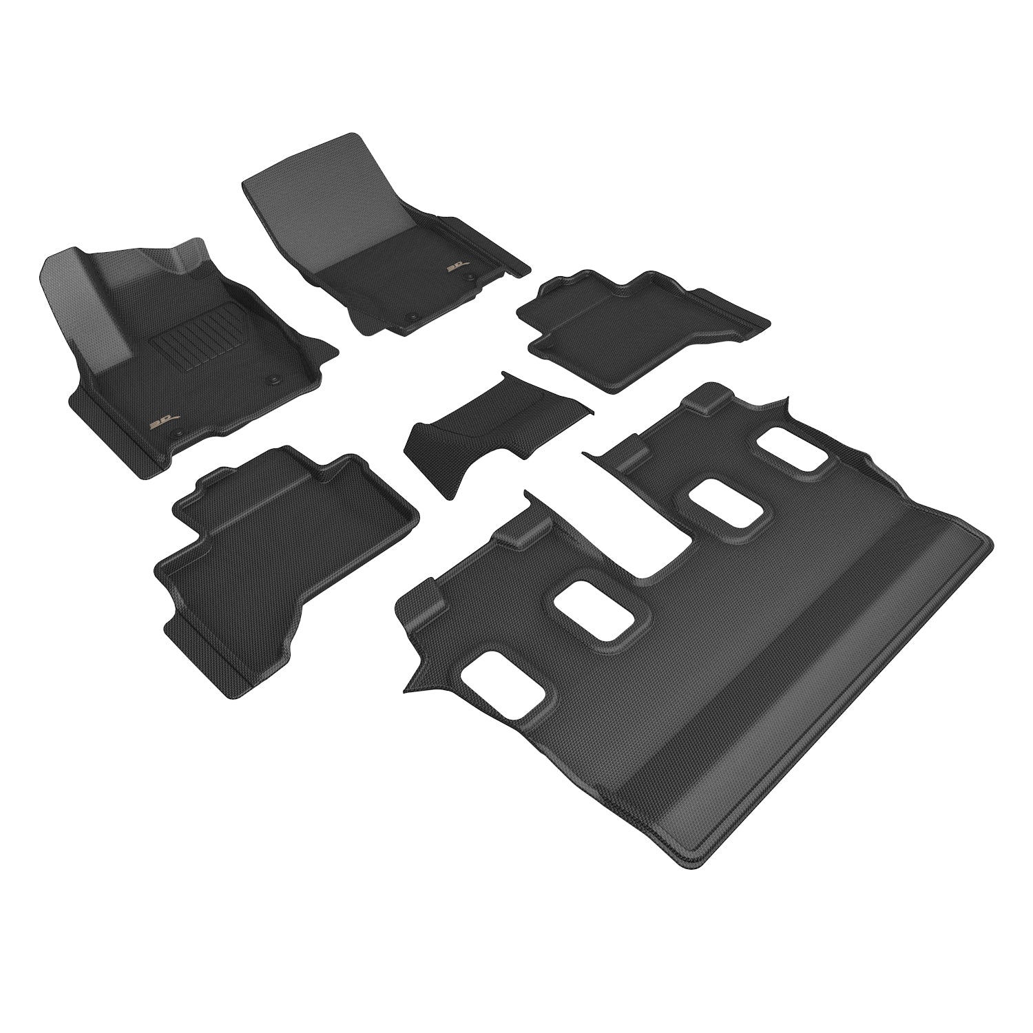 3D Maxpider 2024 Lexus GX 6-Seat Kagu Black 1st 2nd 3rd Row Floor Mat L1LX08901509