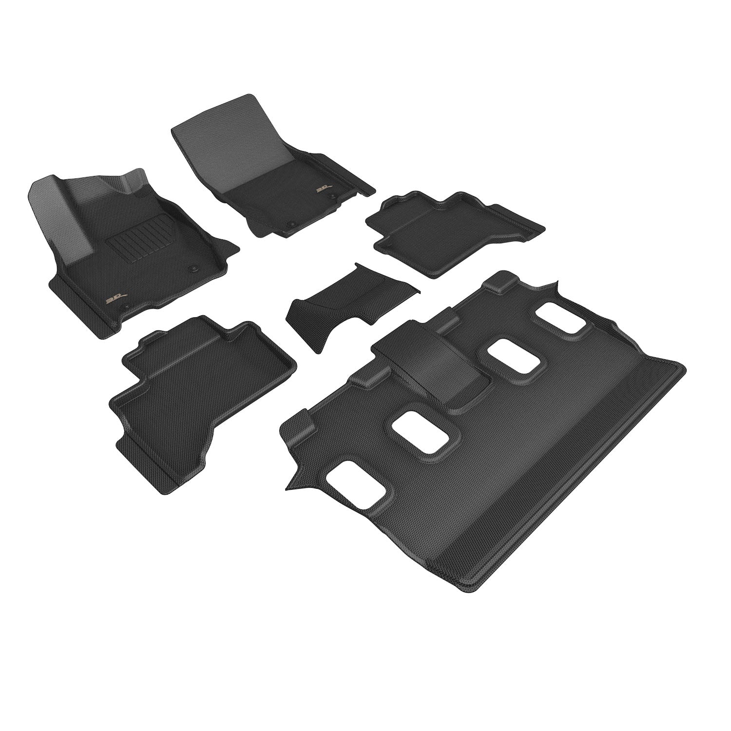3D Maxpider 2024-2025 Lexus GX 7 Seat Trim For 2nd Row Cool Box Kagu Black 1st Row 2nd Row 3rd Row Floor Mats L1LX09001509