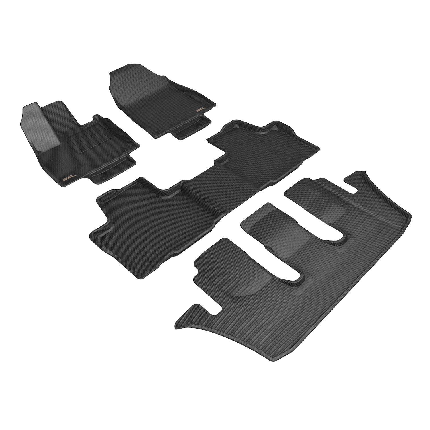 3D Maxpider 2024-2025 Lexus TX Bench Seating Kagu Black 1st Row 2nd Row 3rd Row Floor Mats L1LX09101509