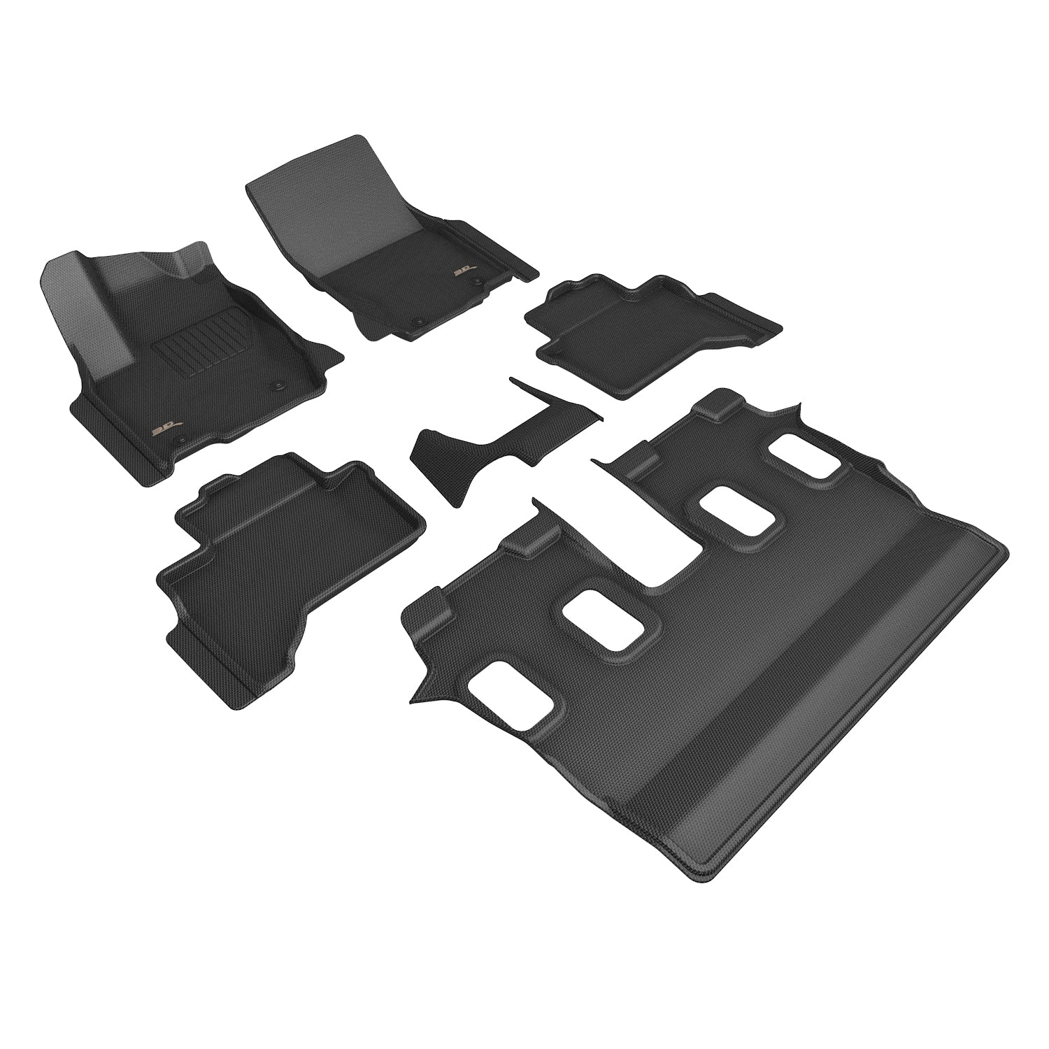 3D Maxpider 2024-2026 Lexus Gx 6-Seat Kagu Black 1st 2nd 3rd Rows With Cool Box Floor Mats L1LX09401509