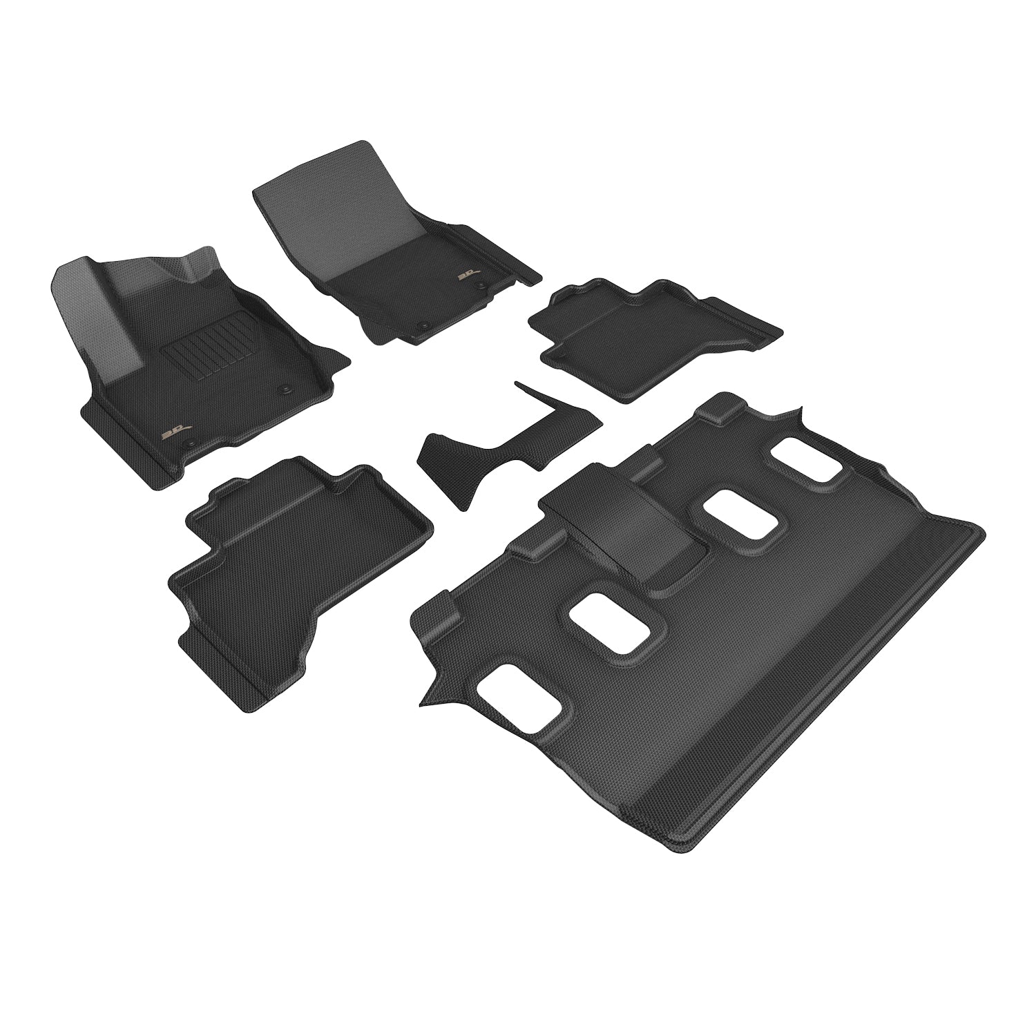 3D Maxpider 2024-2026 Lexus Gx 7-Seat Kagu Black 1st 2nd 3rd Rows With Cool Box Floor Mats L1LX09501509