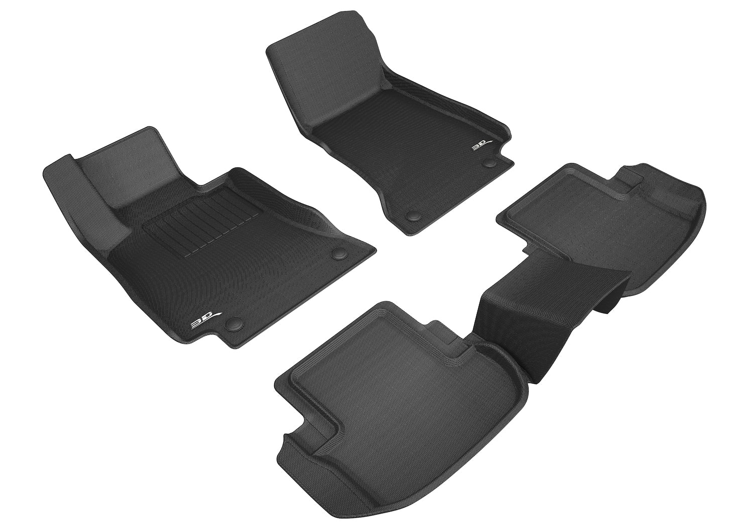 3D Maxpider 2018-2023 Mercedes-Benz E-Class Coupe Convertible Kagu Black 1st 2nd Row Floor Mat L1MB10301509