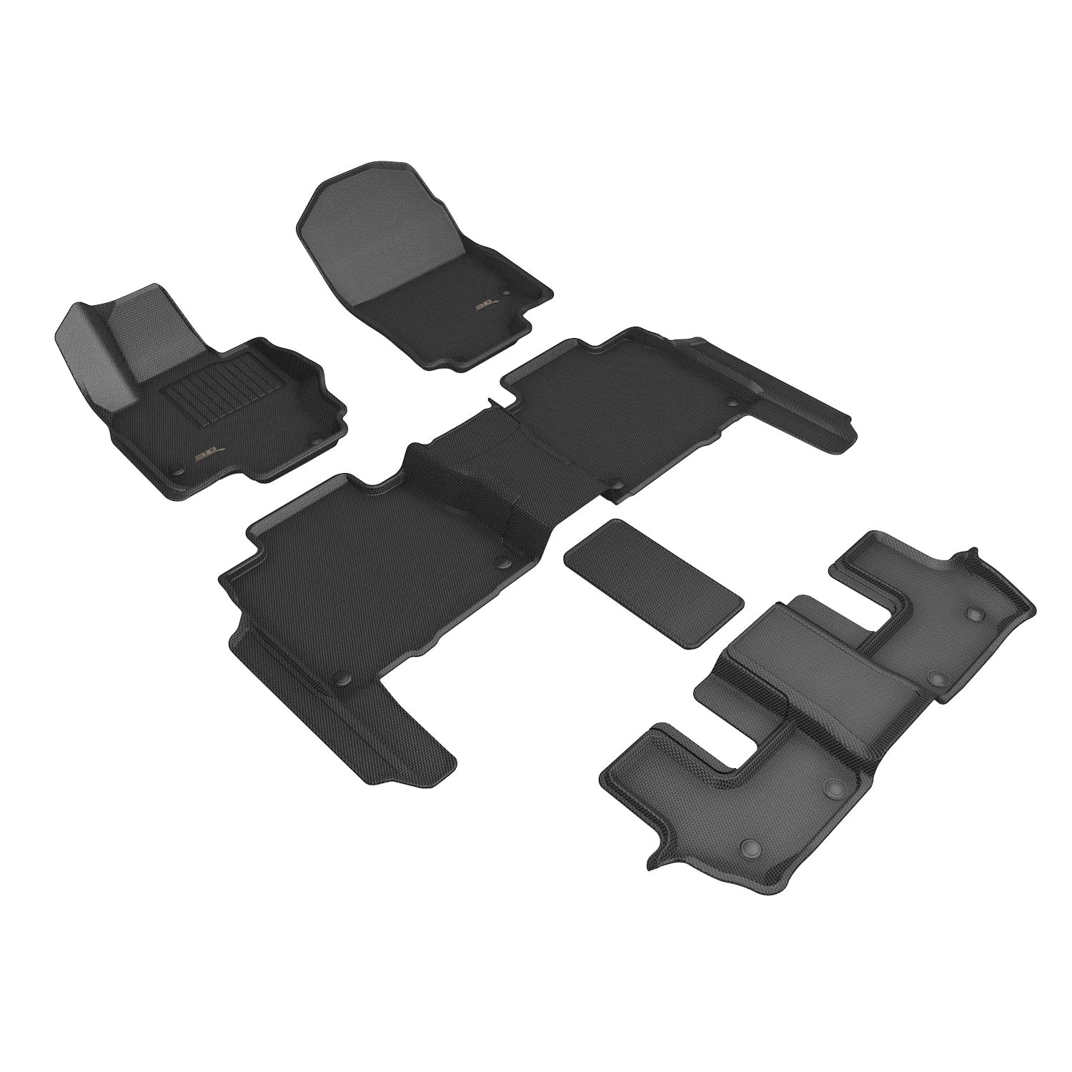 3D Maxpider 2024-2025 Mercedes-Benz GLS X167 Kagu Black 1st Row 2nd Row 3rd Row Floor Mats L1MB15001509