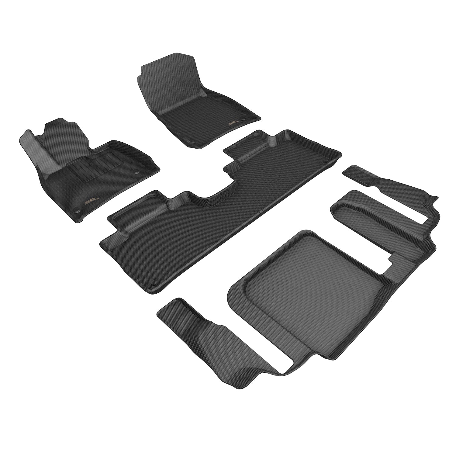 3D Maxpider 2023-2024 Mercedes-Benz EQS Suv Kagu Black 1st 2nd 3rd Row Floor Mat L1MB18701509