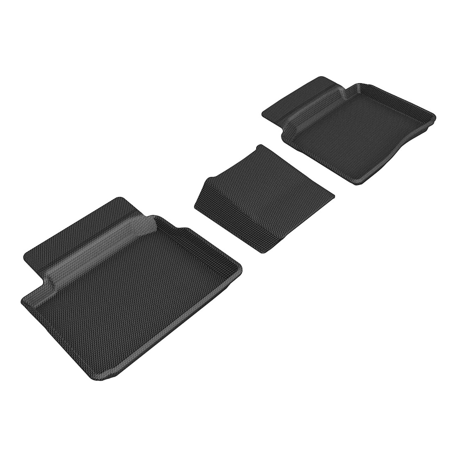 3D Maxpider 2022-2025 Mitsubishi Outlander Phev Kagu Black 2nd Row Floor Mats L1MT07321509