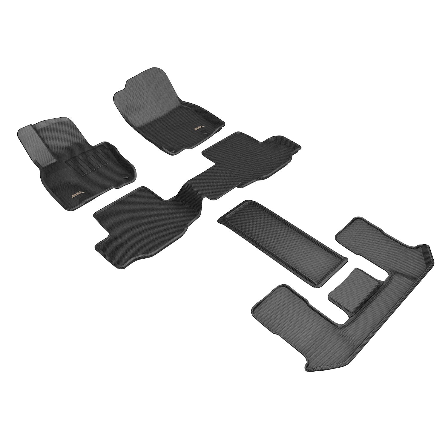 3D Maxpider 2024-2025 Mazda Cx-90 6 & 7-Seat Kagu Black 1st 2nd 3rd Rows Floor Mats L1MZ08801509