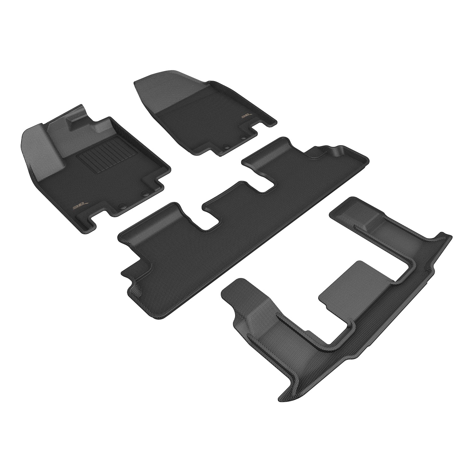 3D Maxpider 2022-2026 Nissan Pathfinder 7-Seat Kagu Black 1st 2nd 3rd Rows Floor Mats L1NS14901509
