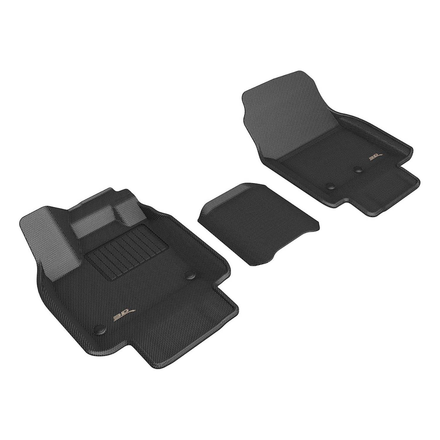 3D Maxpider 2023-2024 Nissan Ariya Kagu 1st Row Floor Mats Carbon Fiber Embossed Pattern Black L1NS15011509