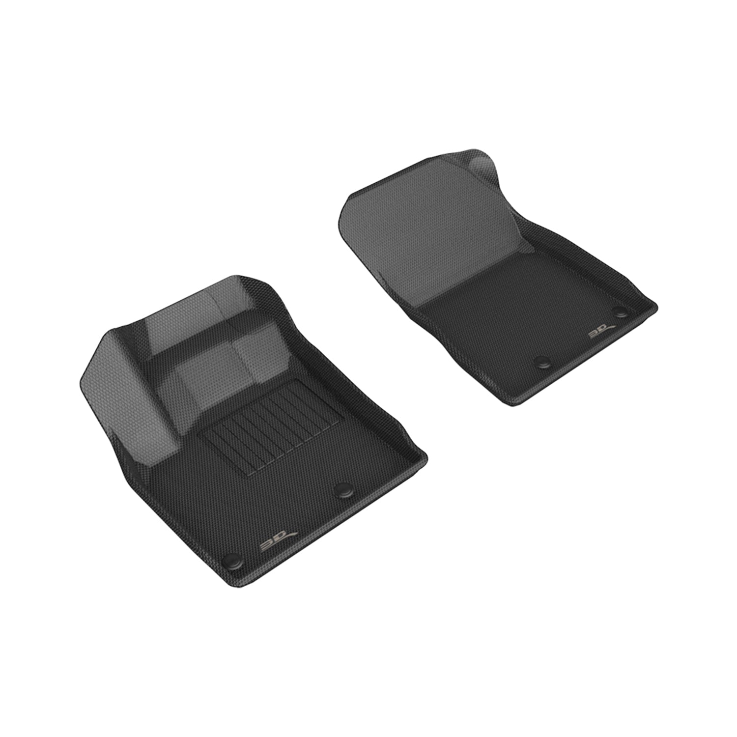 3D Maxpider 2023-2025 Nissan Rogue Kagu 1st Row Floor Mats Carbon Fiber Embossed Pattern Black L1NS15211509