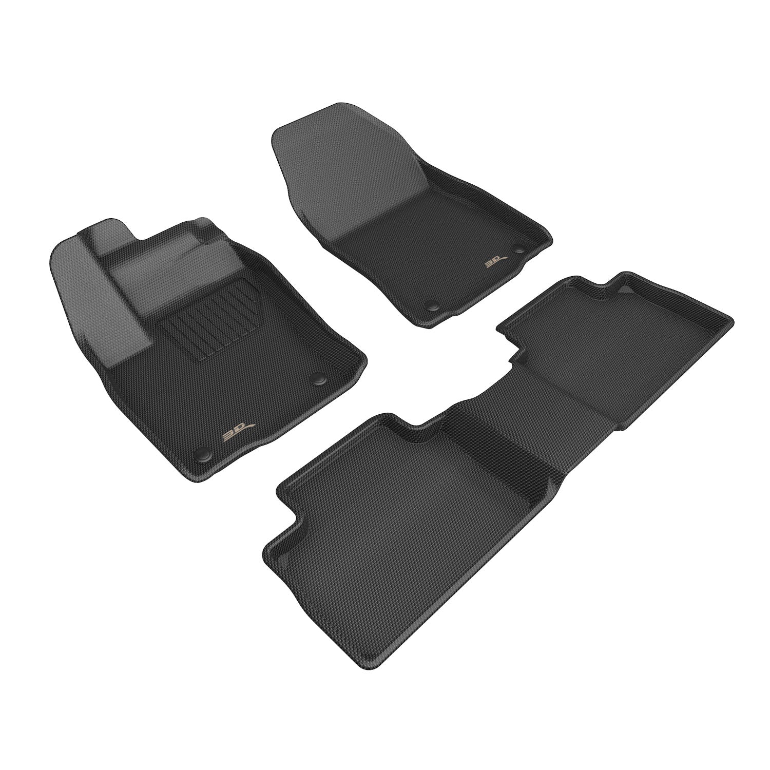 3D Maxpider 2025-2026 Nissan Kicks Kagu Black 1st 2nd Rows Floor Mats L1NS15401509