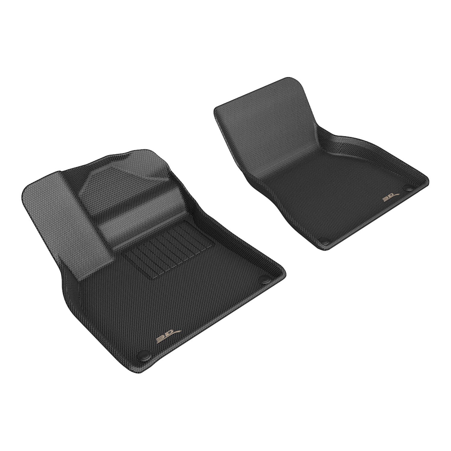 3D Maxpider 2025-2026 Porsche Macan Electric Kagu Black 1st Rows Floor Mat L1PO02811509