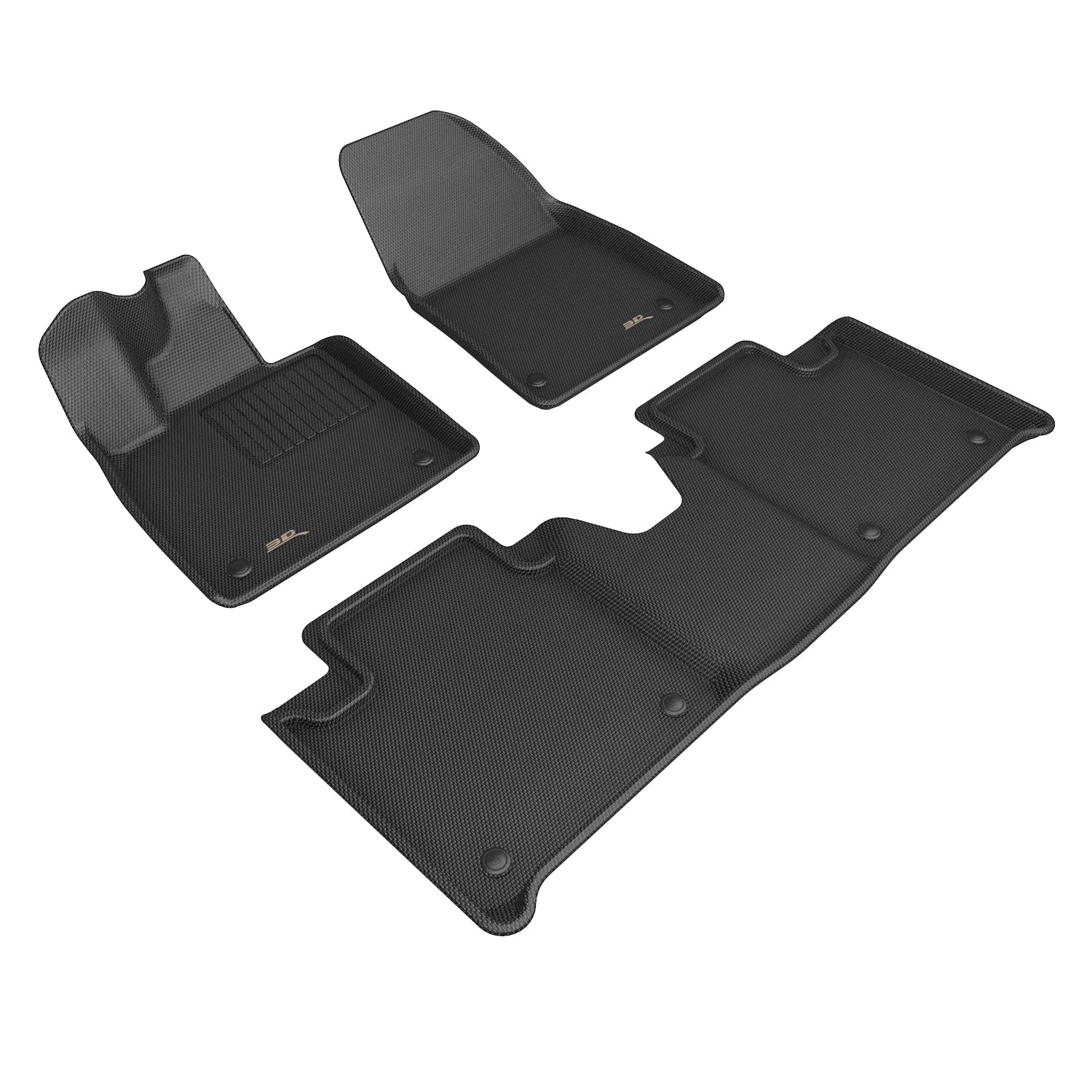 3D Maxpider 2025-2026 Polestar 4 Kagu Black 1st 2nd Rows Floor Mats L1PS00501509