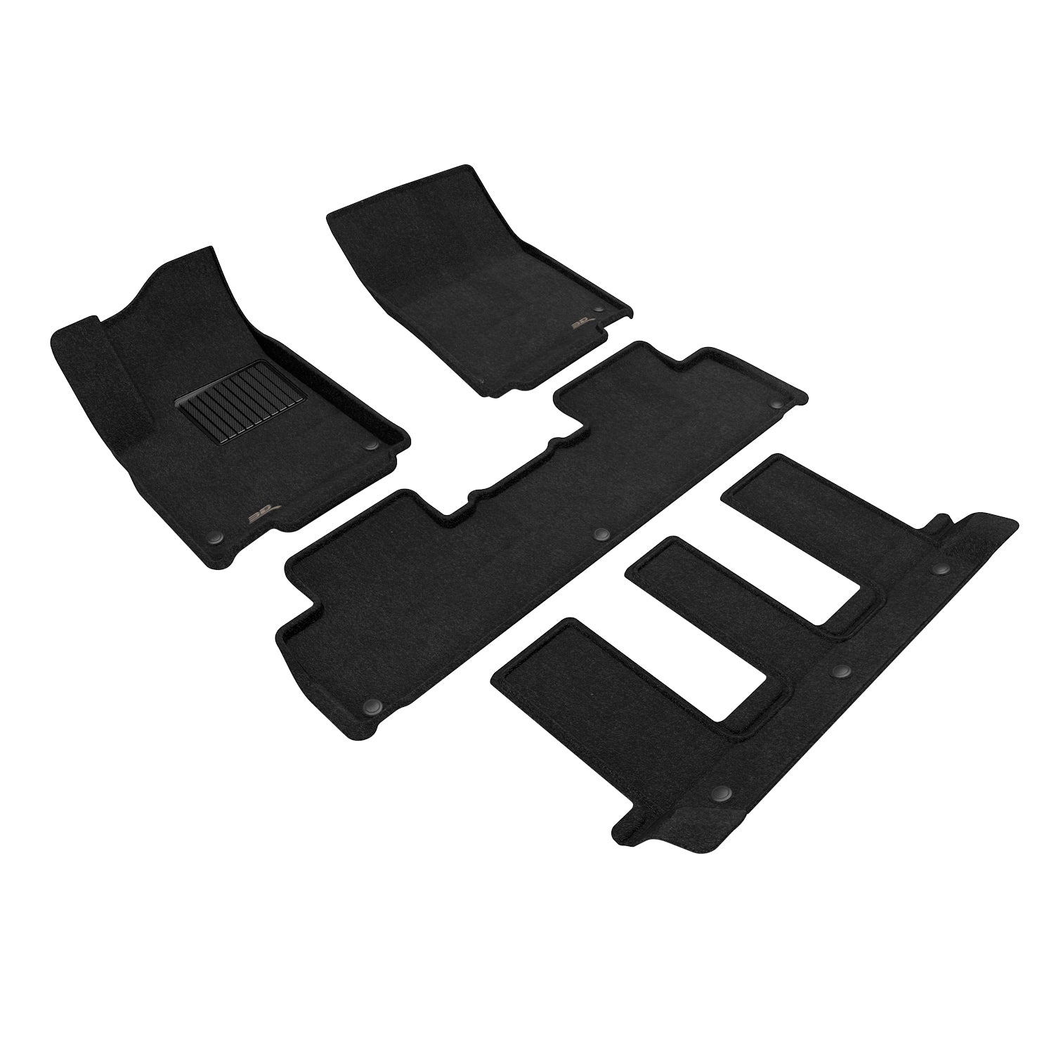 3D Maxpider 2025-2026 Rivian R1S Elegant Black 1st 2nd 3rd Rows Floor Mats L1RI00804709