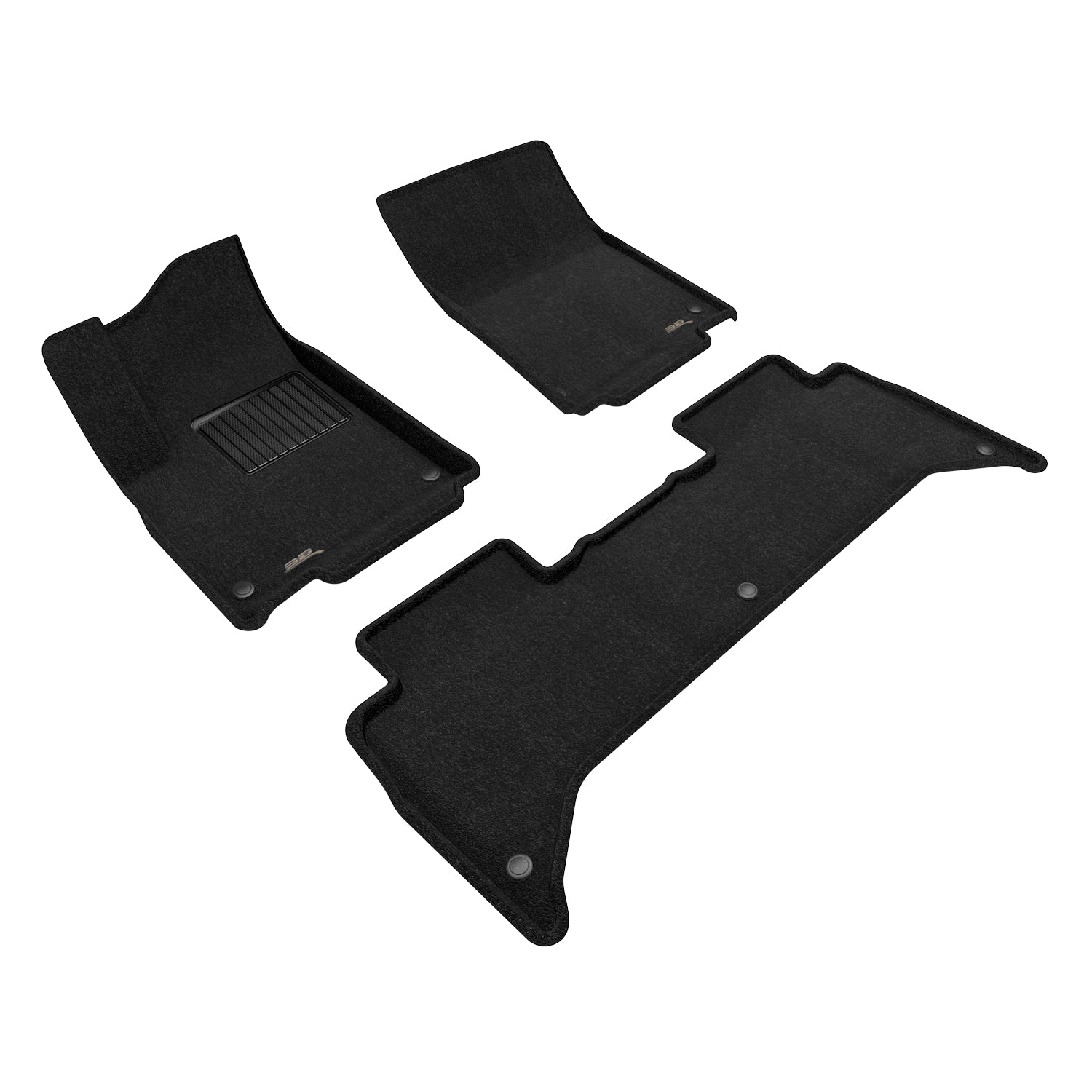 3D Maxpider 2022-2024 Rivian R1T Elegant Black 1st 2nd Row Floor Mat L1RI00404709