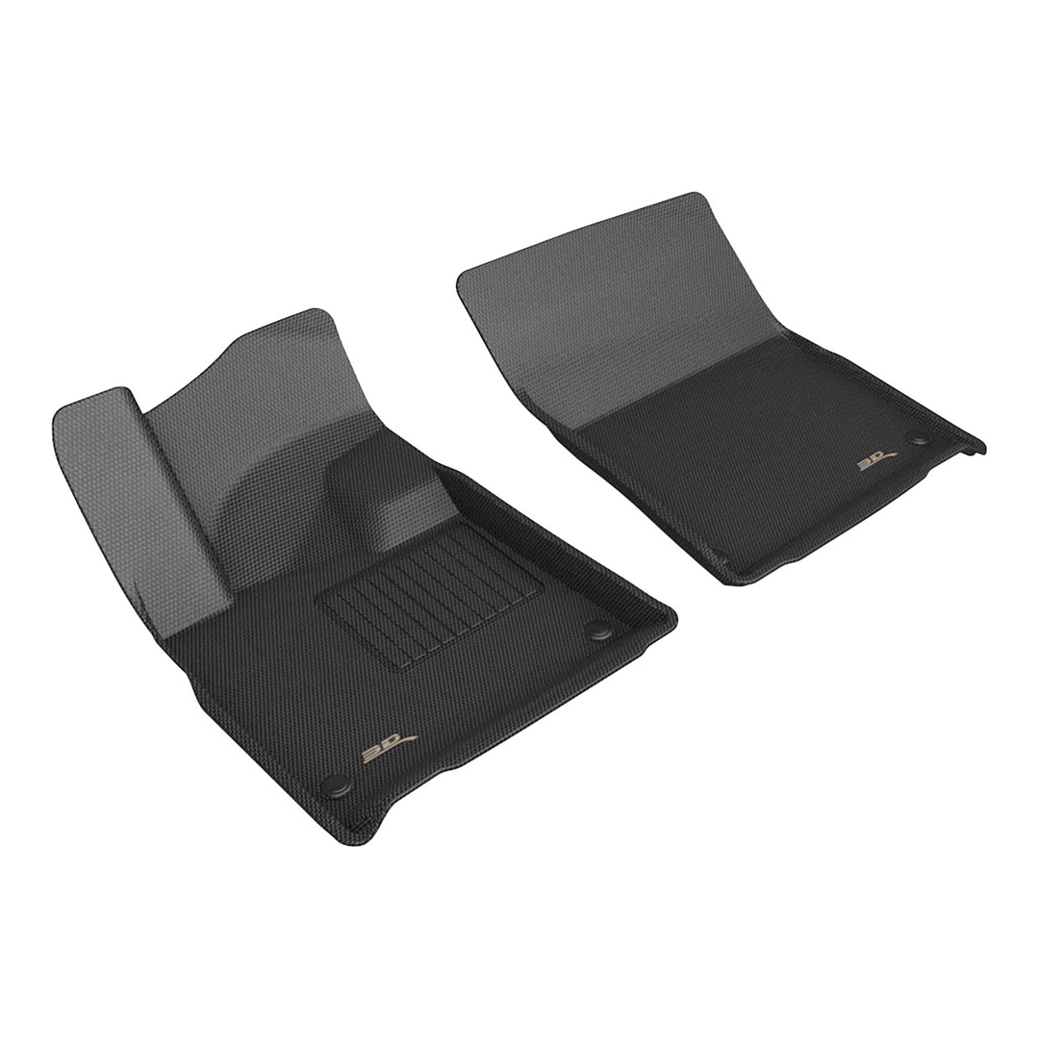 3D Maxpider 2025 Rivian R1T R1S Kagu Black 1st Row Floor Mats L1RI00611509