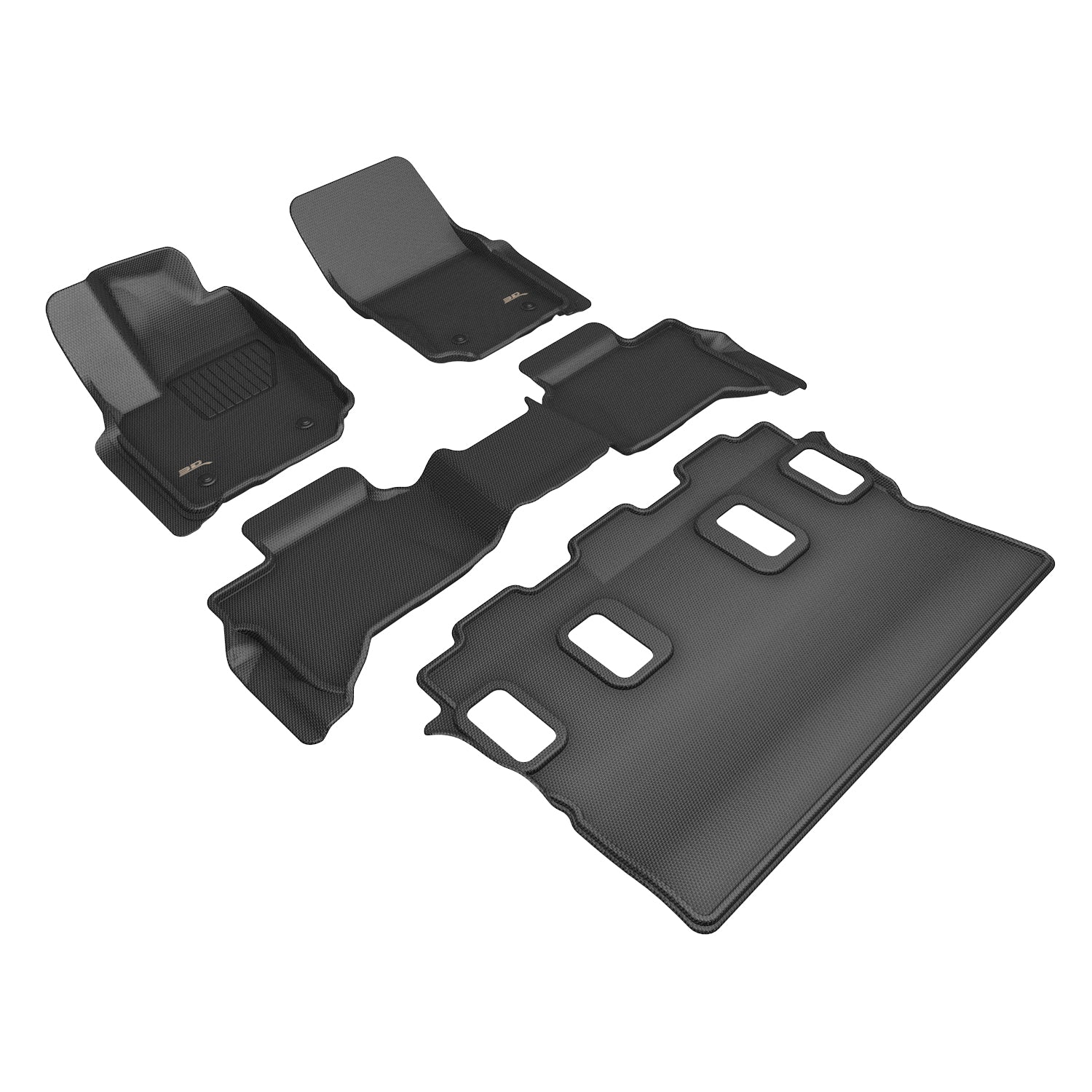3D Maxpider 2025-2026 Toyota 4Runner Gas 5-Seat Kagu Black 1st 2nd 3rd Rows Floor Mat L1TY33101509
