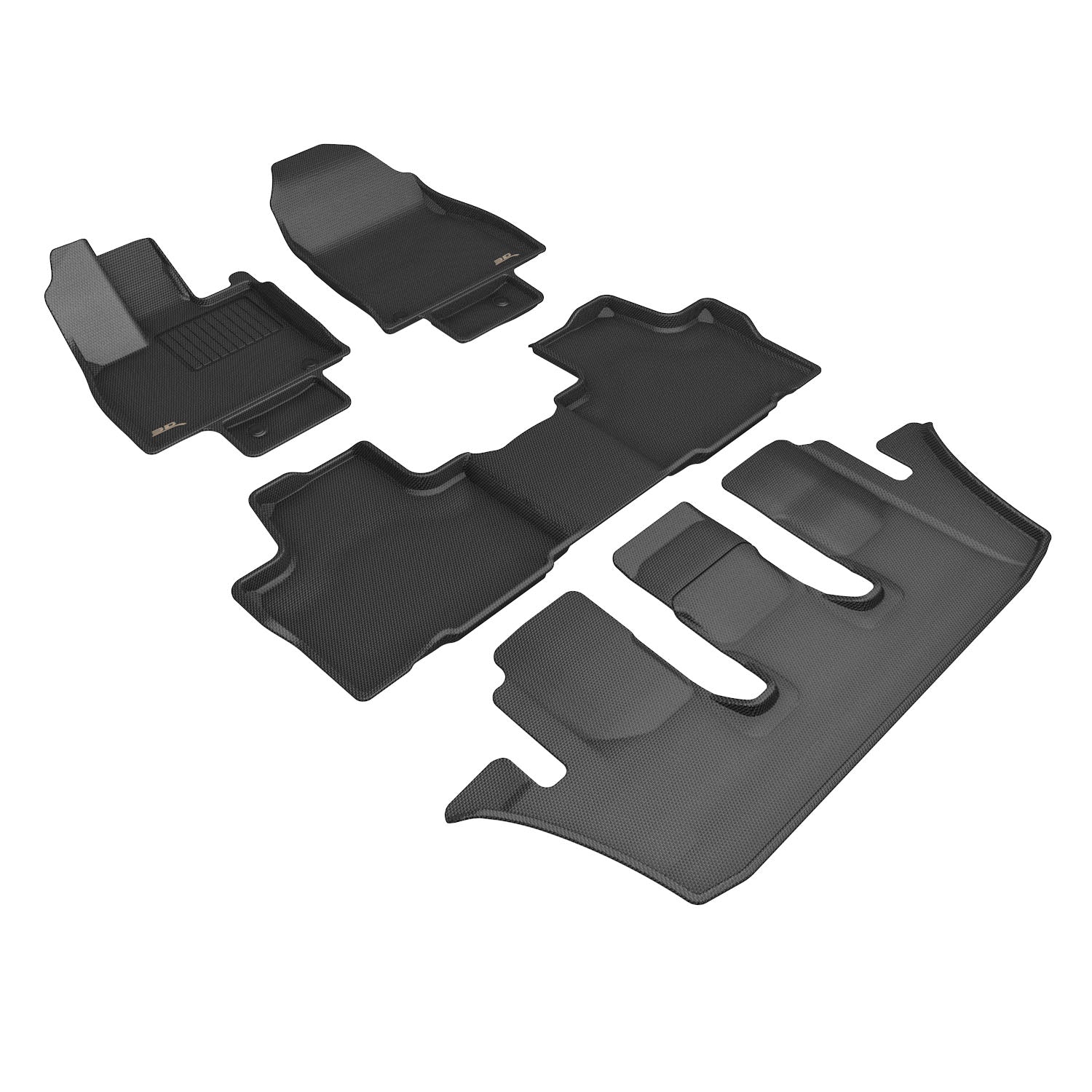 3D Maxpider 2024-2026 Toyota Grand Highlander Gas 8-Seat Kagu Black 1st 2nd 3rd Rows Floor Mats L1TY33301509