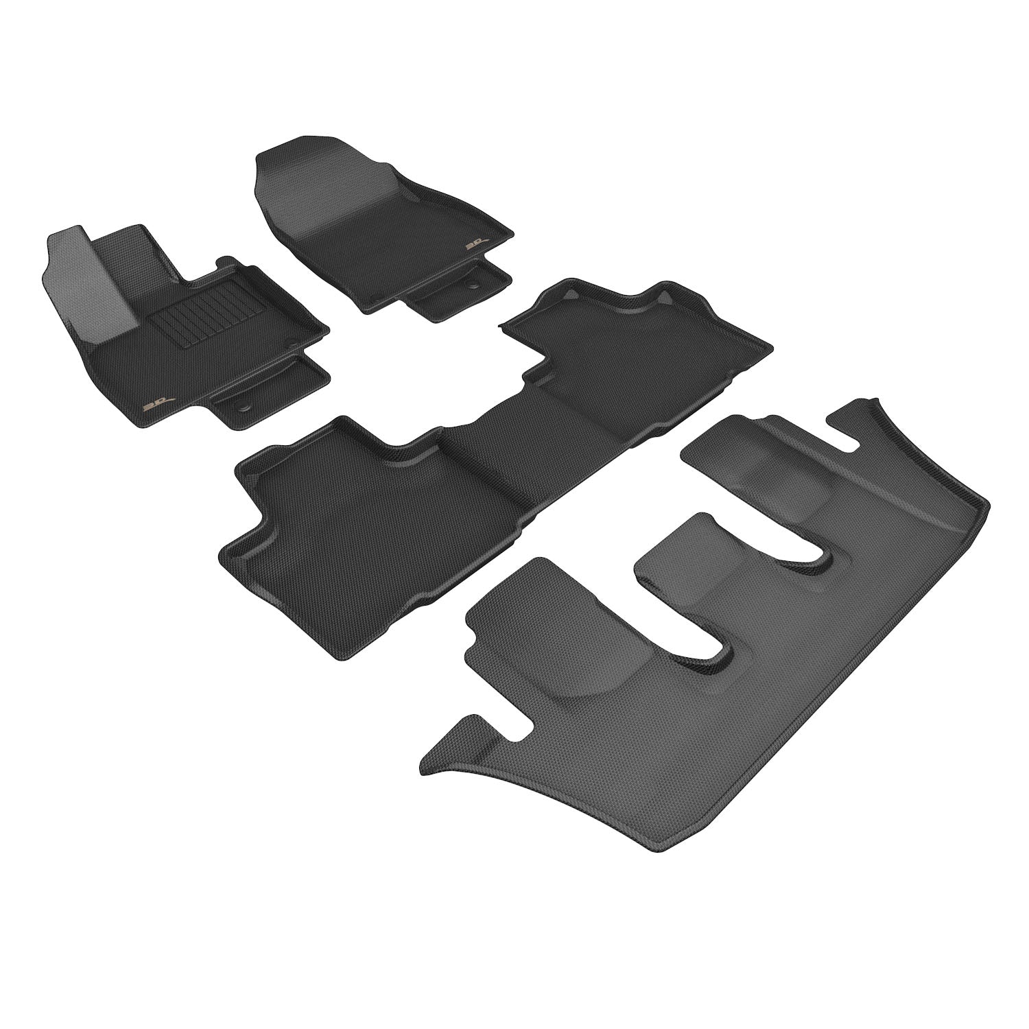 3D Maxpider 2024-2026 Toyota Grand Highlander Gas 7-Seat Kagu Black 1st 2nd 3rd Rows Floor Mats L1TY33901509