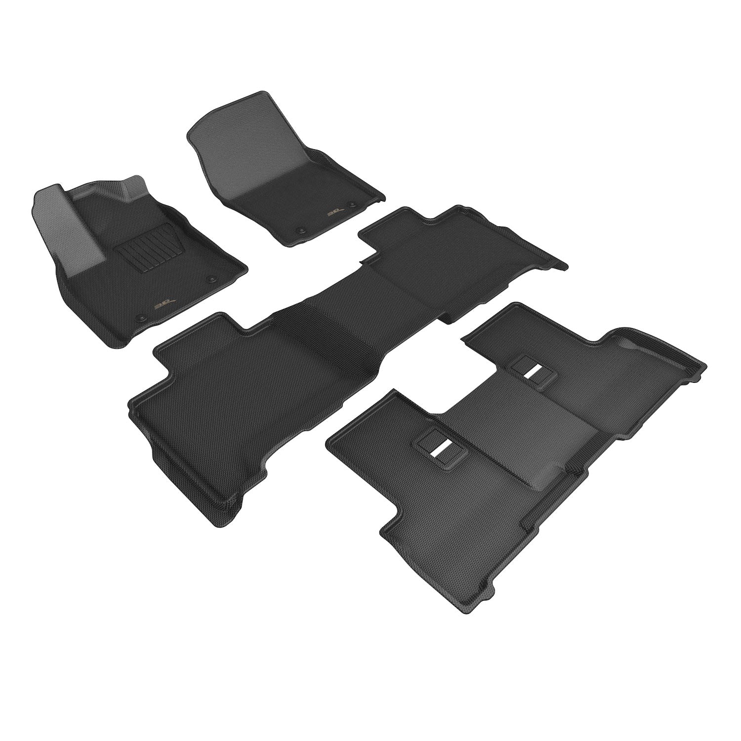 3D Maxpider 2023-2026 Toyota Sequoia 7-Seat Kagu Black 1st 2nd 3rd Rows Floor Mat With Cup Holders In Rear Center Console L1TY34601509