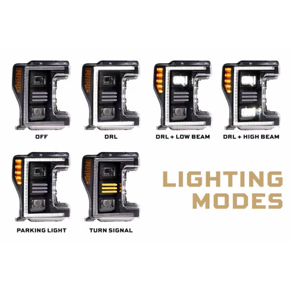 Morimoto 2017-2019 Ford F-250 F-350 XB Hybrid Led Headlight With Halogen Headlights LF554.2