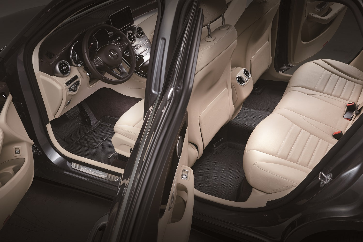 3D Maxpider 2024-2025 Mercedes-Benz E-Class Sedan W214 All-Terrain X214 Kagu Black 1st 2nd Row Floor Mat L1MB19101509