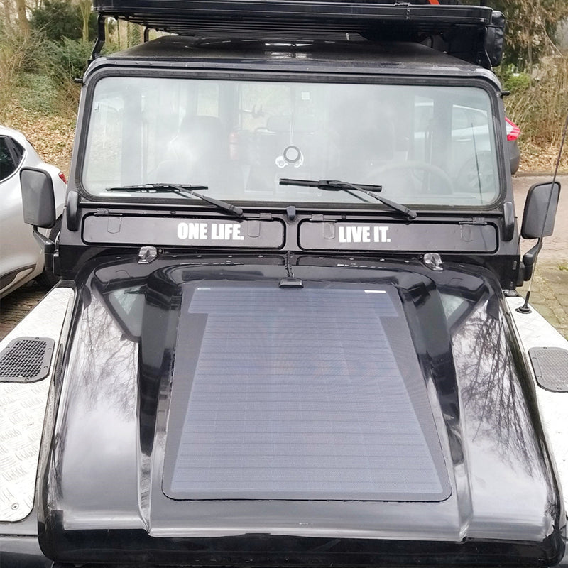 Lensun 1984-2006 Land Rover Defender 110 90 75W Bonnet Flexible Solar Panel