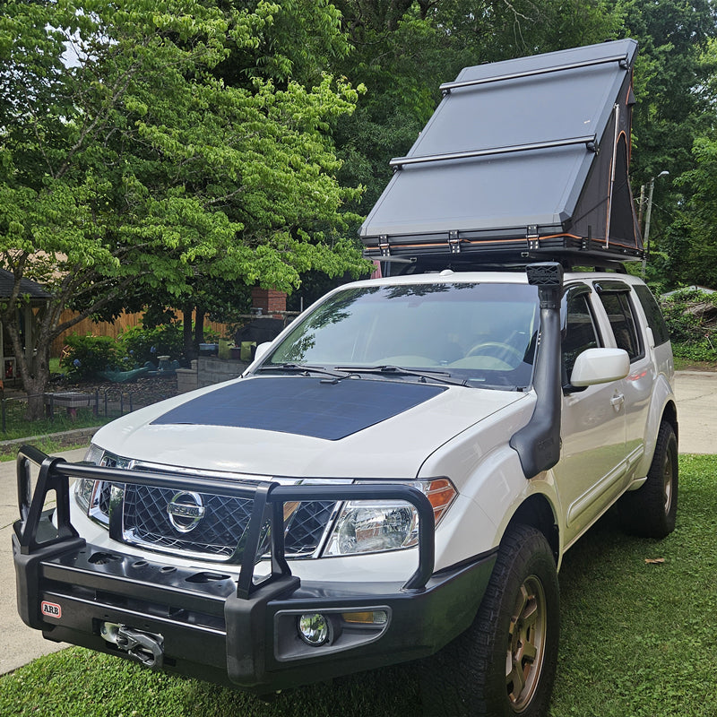 Lensun 2004-2011 Nissan Pathfinder 3rd Gen 100W Hood Flexible Solar Panel