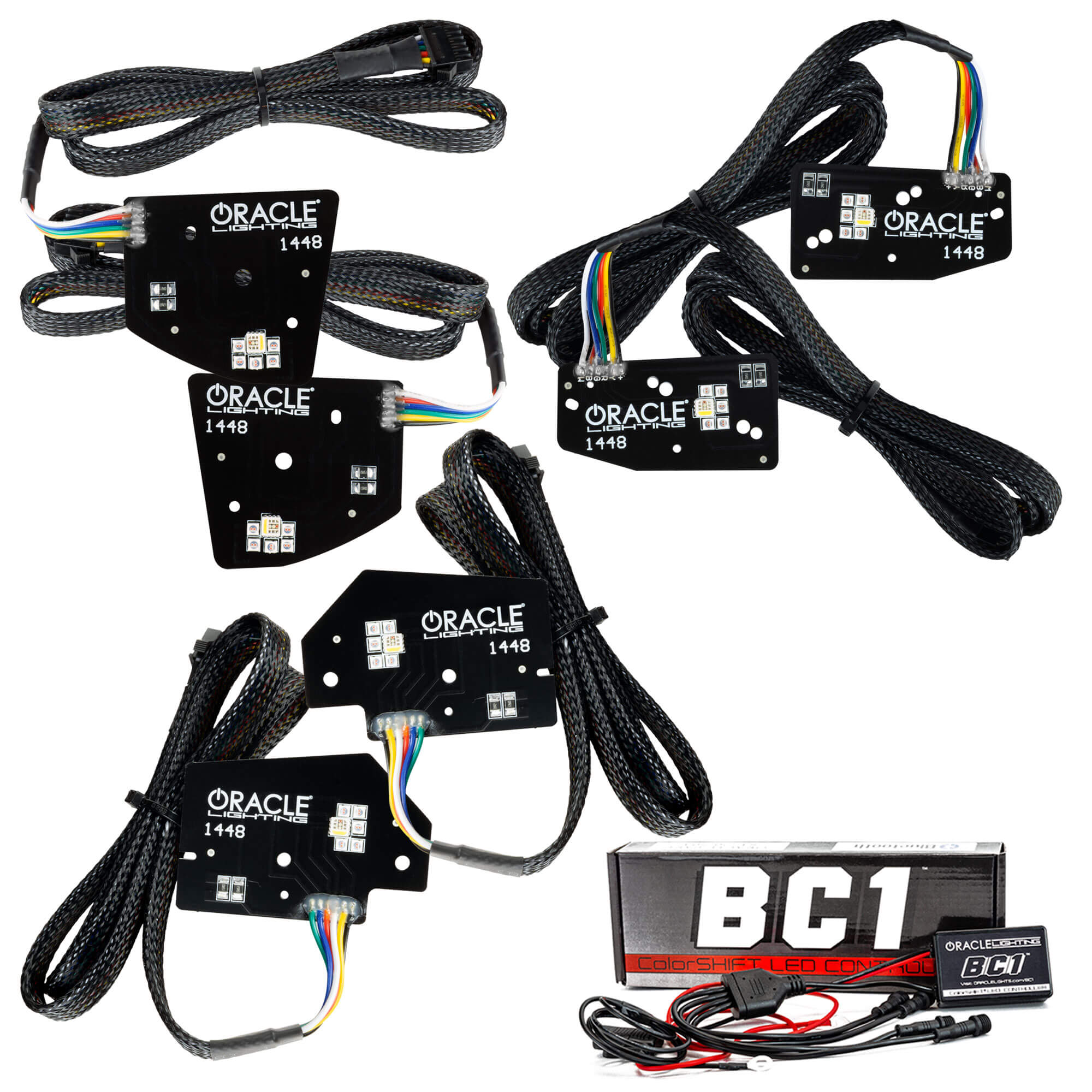 Oracle Lighting 2019-2024 Dodge Ram 1500 ColorSHIFT RGBW+A DRL Upgrade Kit Projector LED Headlights 1448-335