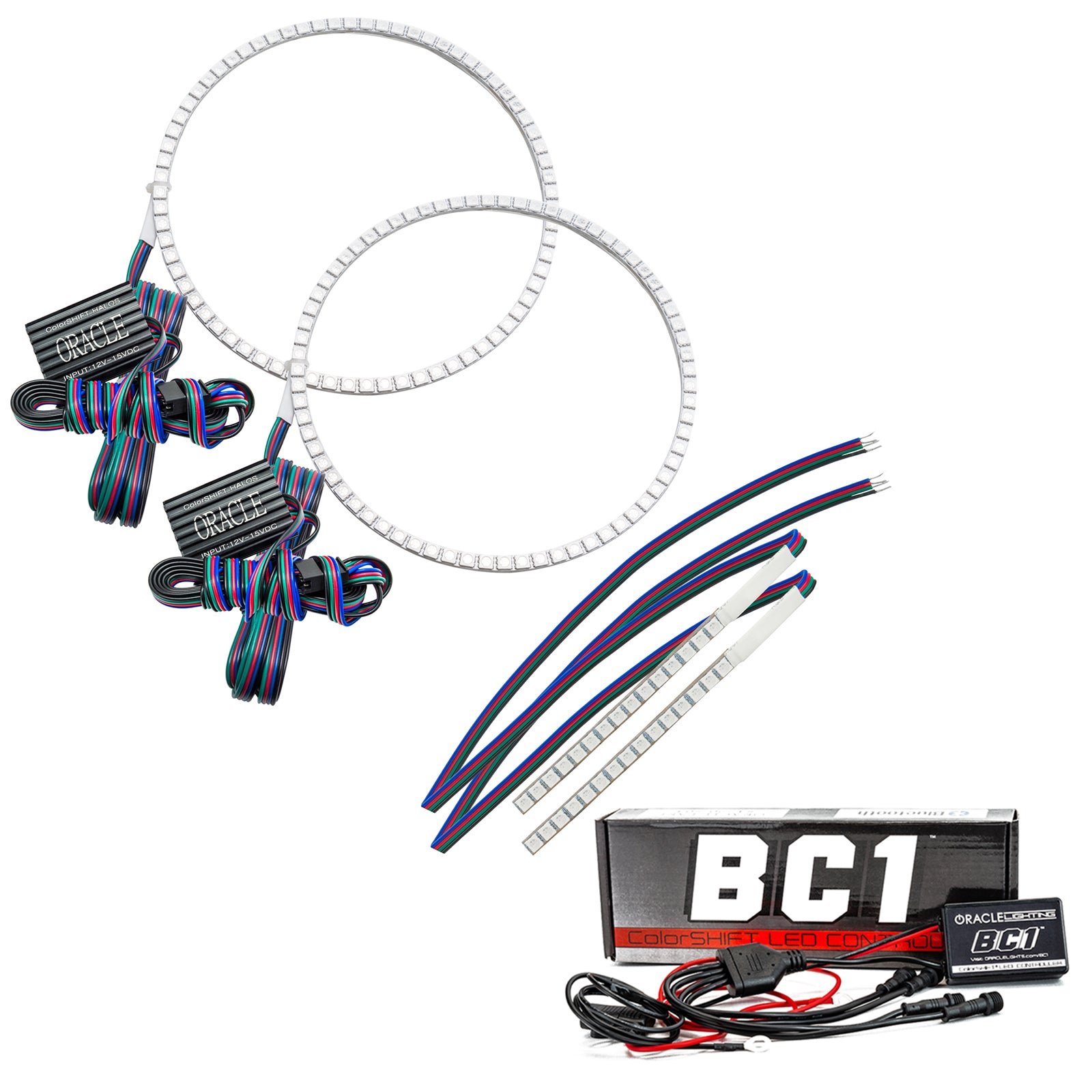 Oracle Lighting 2021-2024 Ford Bronco ColorSHIFT Headlight Halo Kit with DRL Bar Base Headlights 1471-335