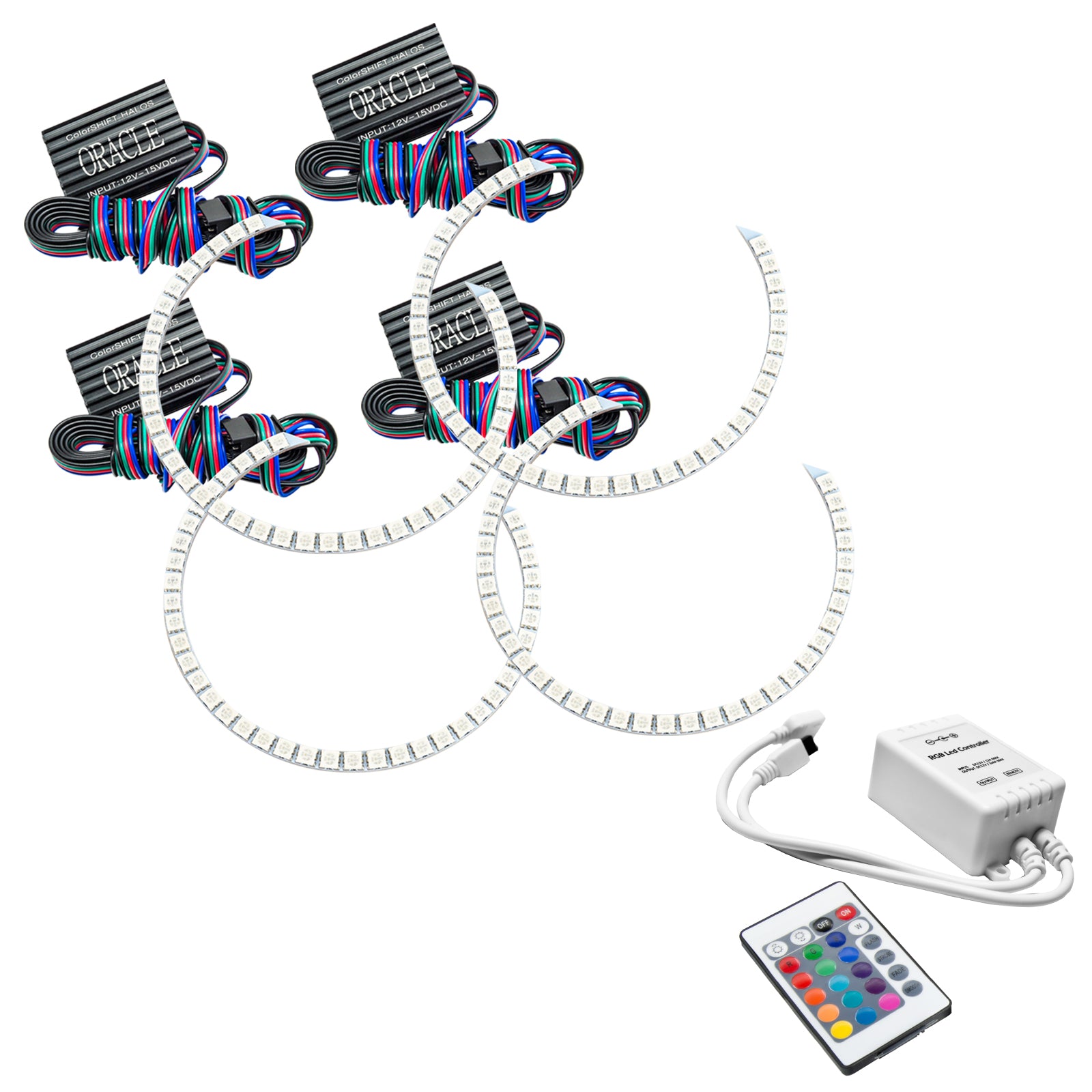 Oracle Lighting 2008-2014 Dodge Avenger LED Headlight Halo Kit ColorSHIFT with Simple Controller 2643-504