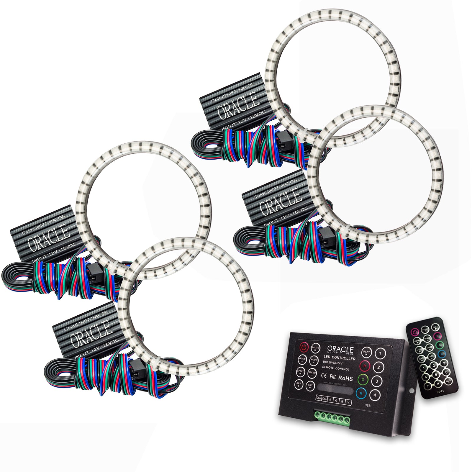 Oracle Lighting 2015-2019 Polaris Slingshot Surface Mount LED Headlight Halo Kit ColorSHIFT with 2.0 Controller 3946-333