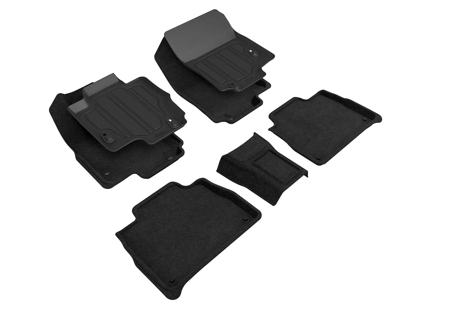 3D Maxpider 2020-2024 Mercedes-Benz GLE-Class 5-Seat Suv W167 2021-2024 GLE53 AMG GLE63 AMG Suv W167 Elegant Hybrid Black 1st 2nd Rows Floor Mats SLMB11804709