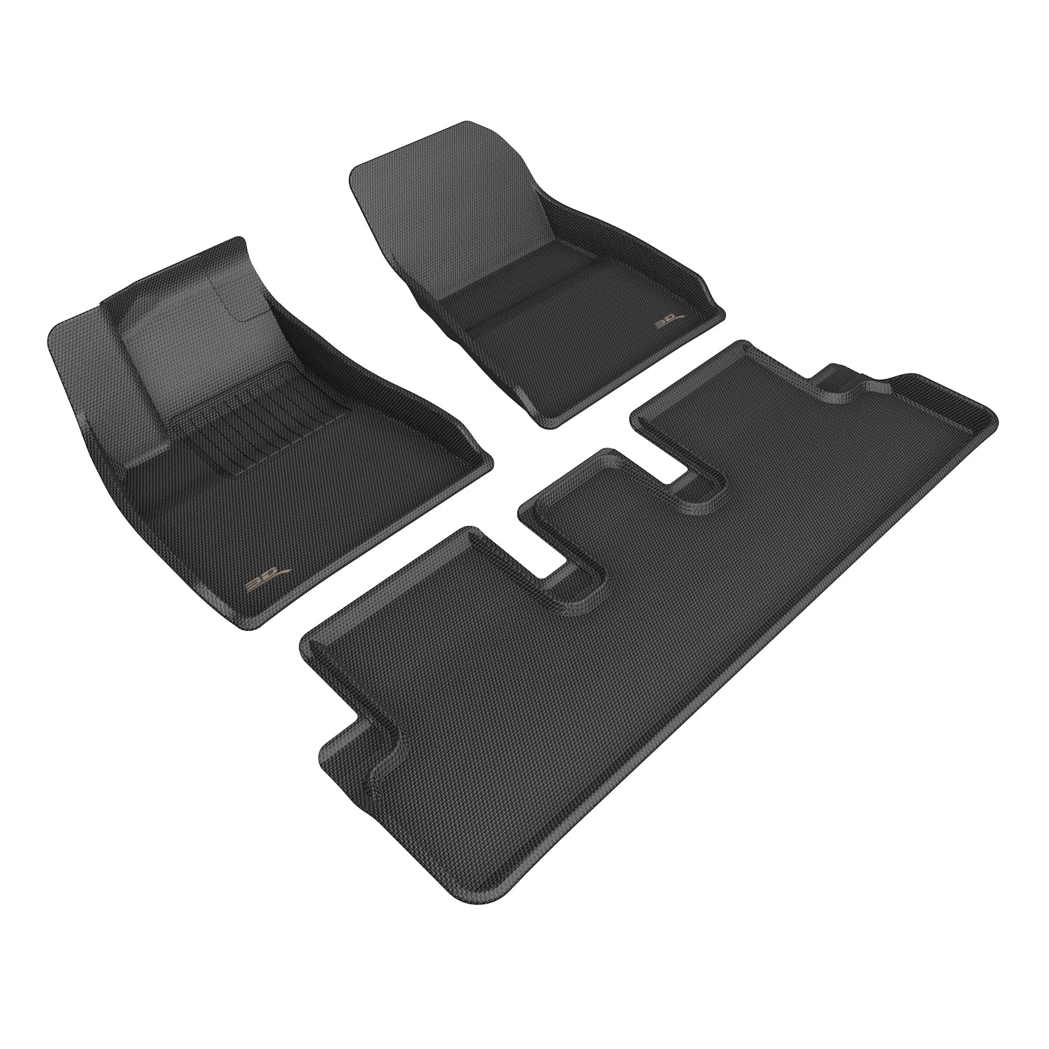 3D MAXpider 2024 Tesla Model 3 Kagu Black 1st 2nd Row Floor Mat L1TL06901509