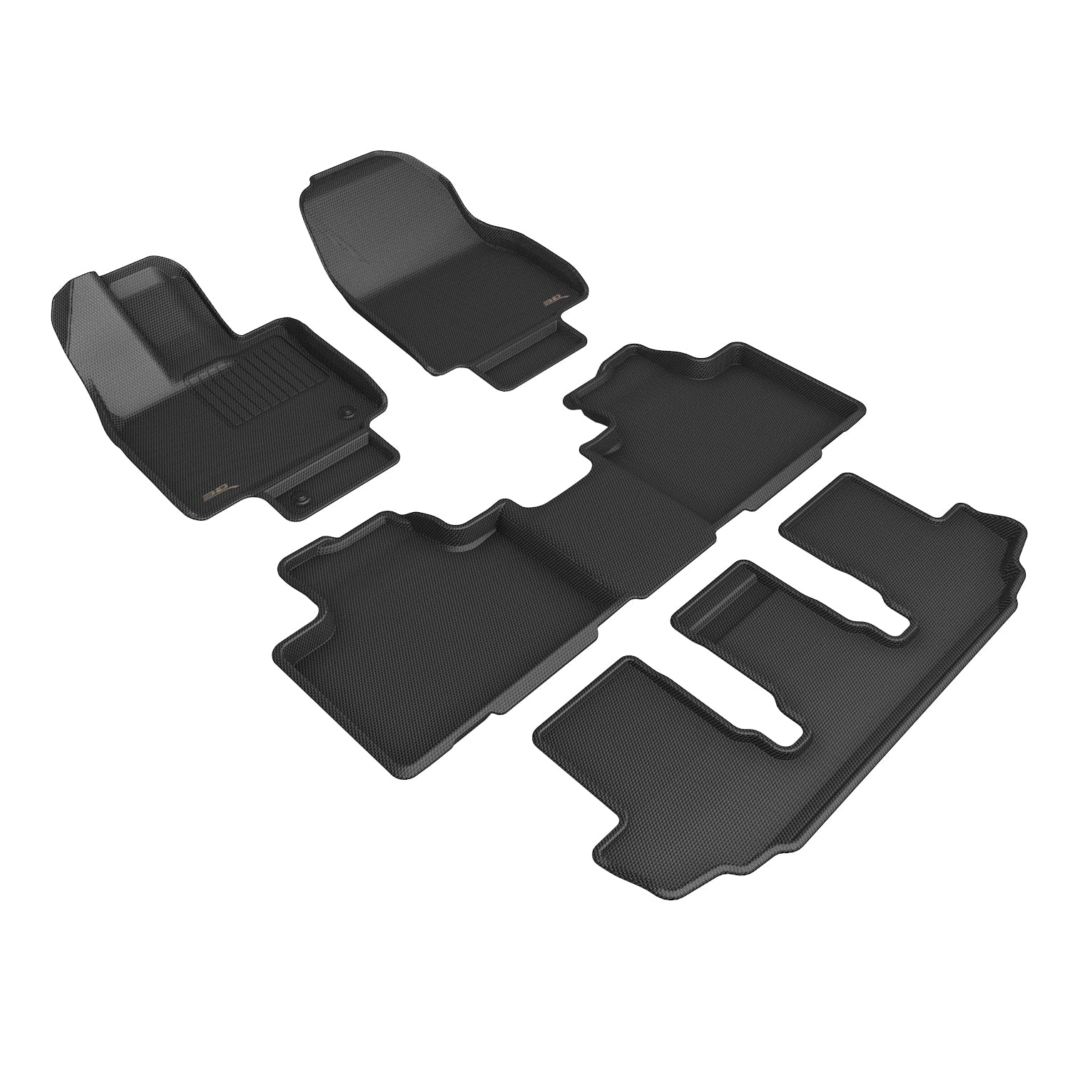 3D Maxpider 2020-2024 Toyota Highlander Hybrid Custom Fit Floor Mat Liner Bench Kagu Black 1st 2nd 3rd Row L1TY27901509