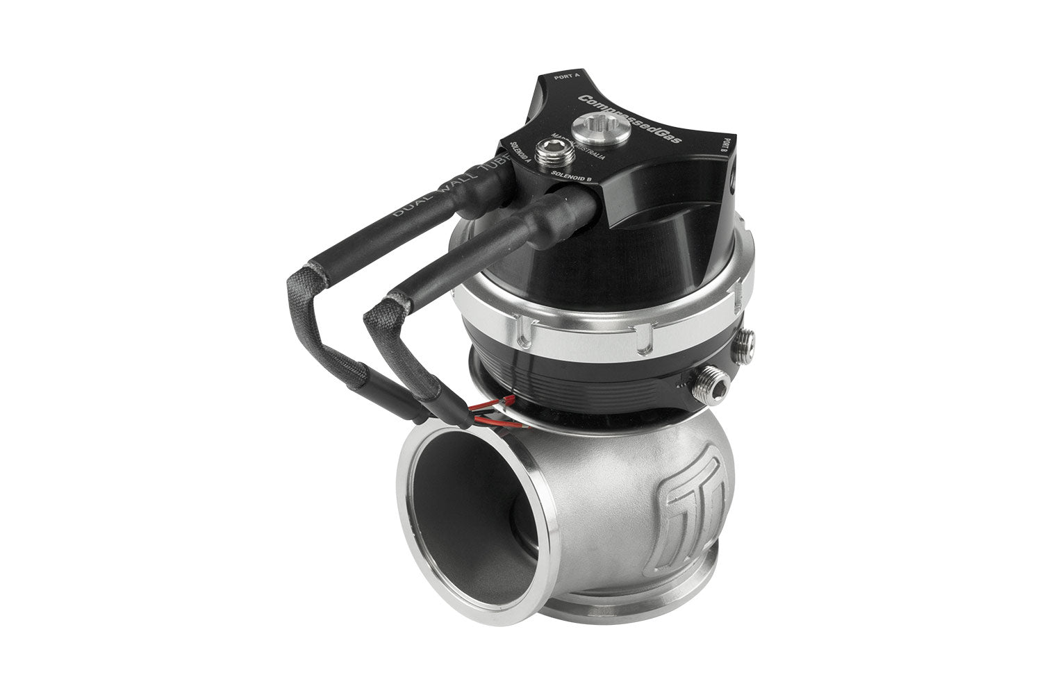 Turbosmart GenV WG45 HyperGate45 Compressed Gas Solenoid 7PSI Black External Wastegate TS-0553-1252