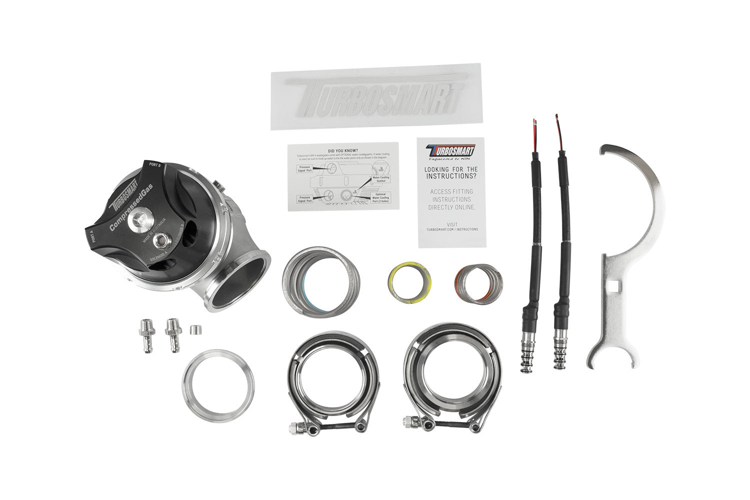 Turbosmart GenV WG45 HyperGate45 Compressed Gas Solenoid 7PSI Black External Wastegate TS-0553-1252