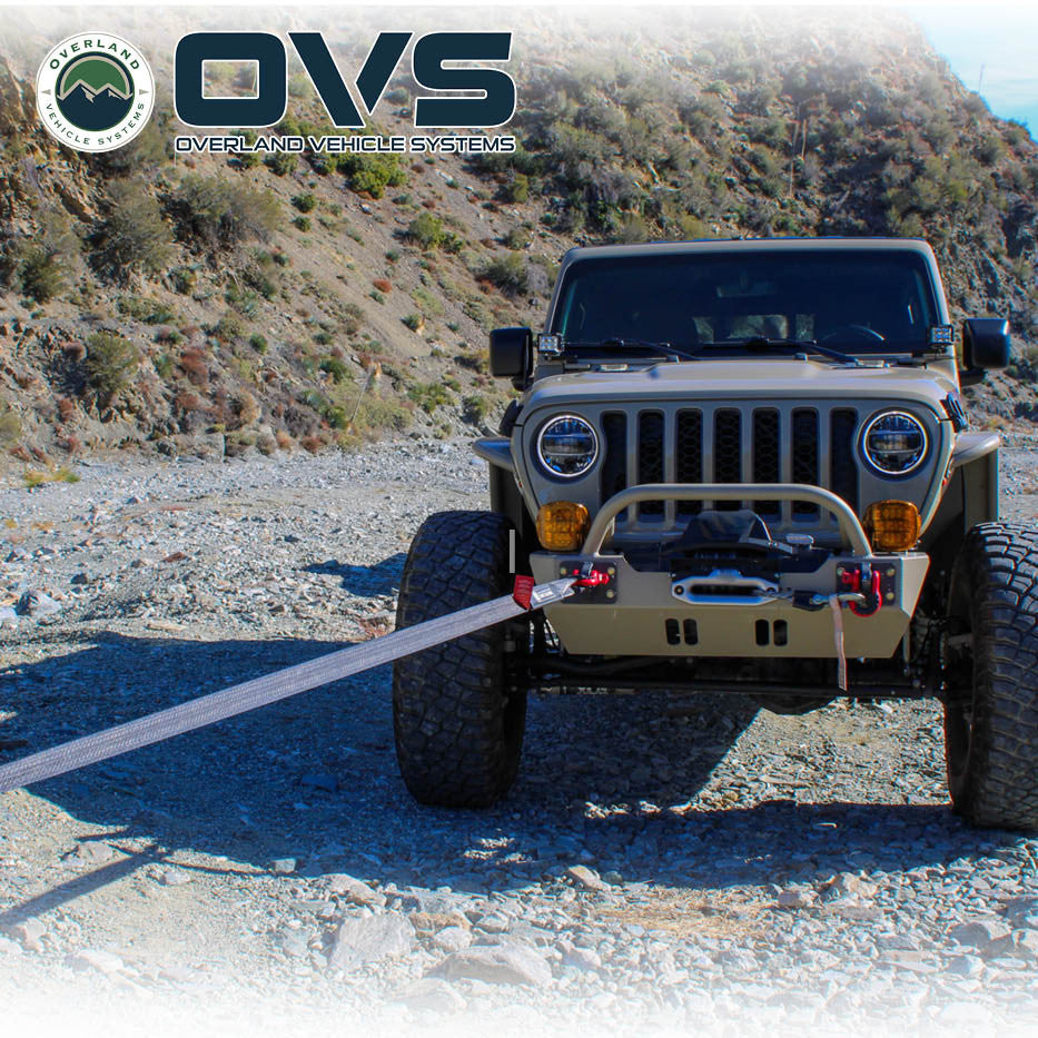OVS 4" x 20' 40,000 LB Brute Recovery Tow Strap with Padded Sleeve Reinforced Loop and Draw String Storage Bag 19089916