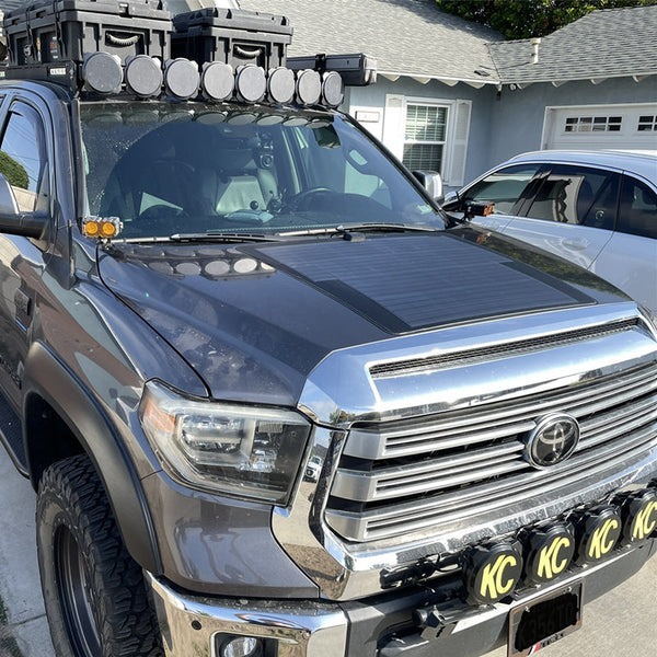 2014 Gen Lensun 2014-2021 Toyota Tundra 2nd Gen 90W Hood Flexible Solar Panel ...
