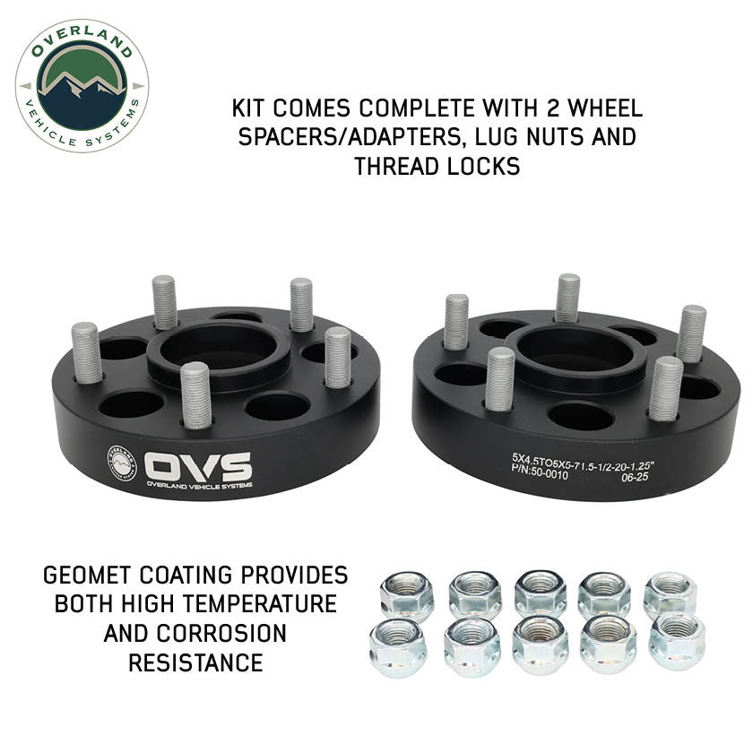OVS 2007-2018 Jeep Wrangler JK 5x5 1.5" Wheel Spacer/Adapters Pairs 50-0012