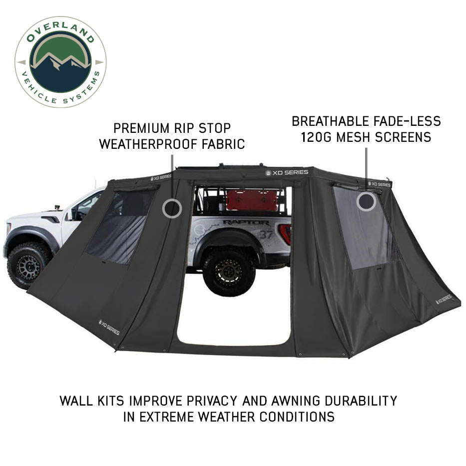OVS XD Nomadic 180 LTE Awning Walls Black Fabric and Trim Universal 18159920