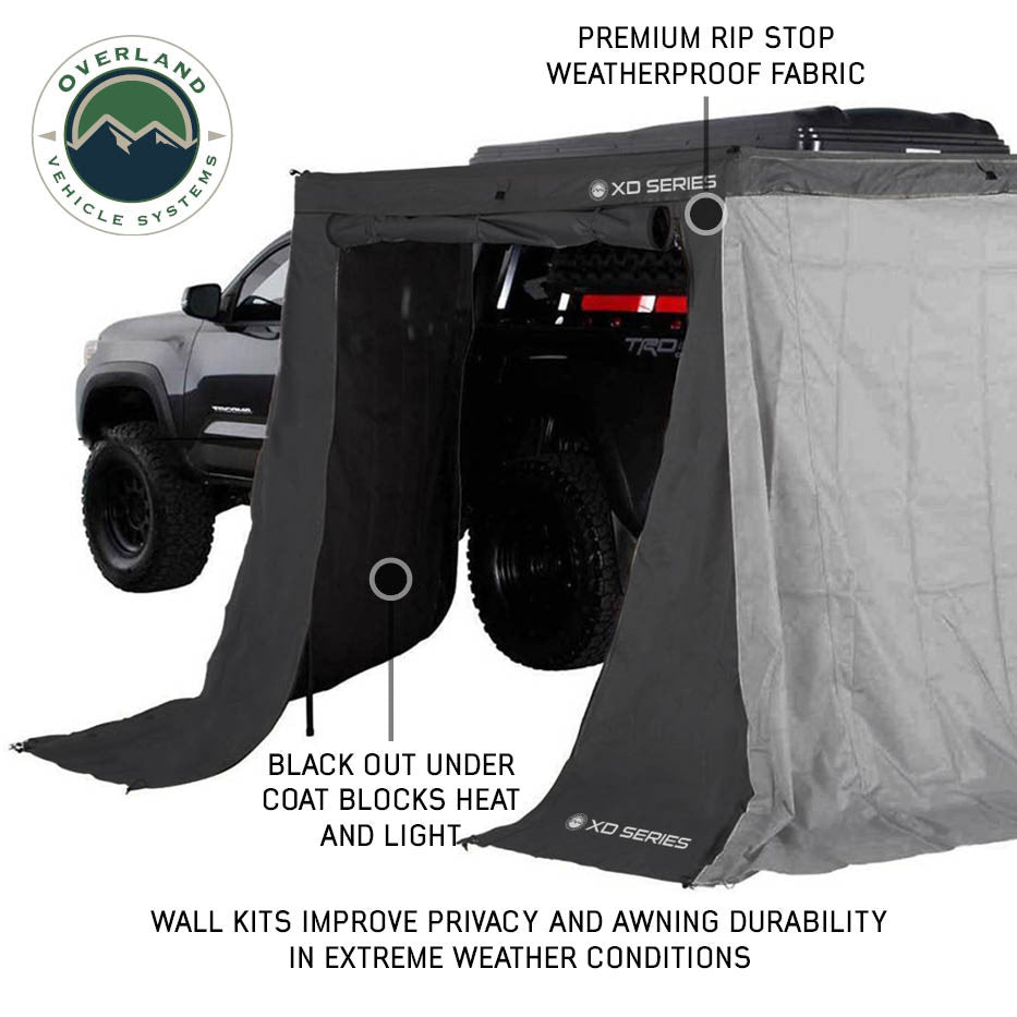 OVS XD Nomadic 270 LTE Awning Walls 3 & 4 Driver Side Black Fabric and Trim 18429909