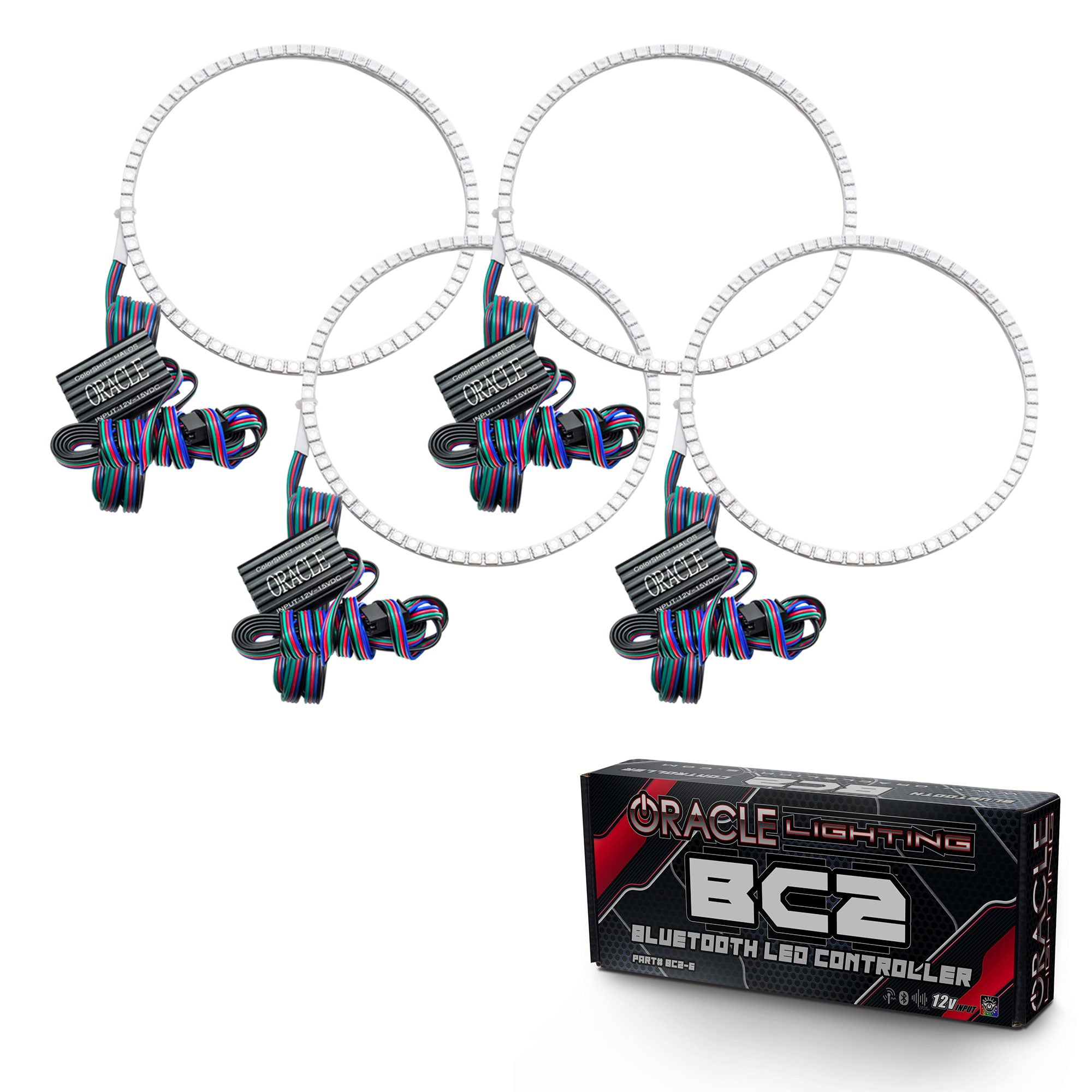 Oracle Lighting 2005-2006 Chrysler Crossfire LED Headlight Halo Kit ColorSHIFT With BC2 Controller 2228-335