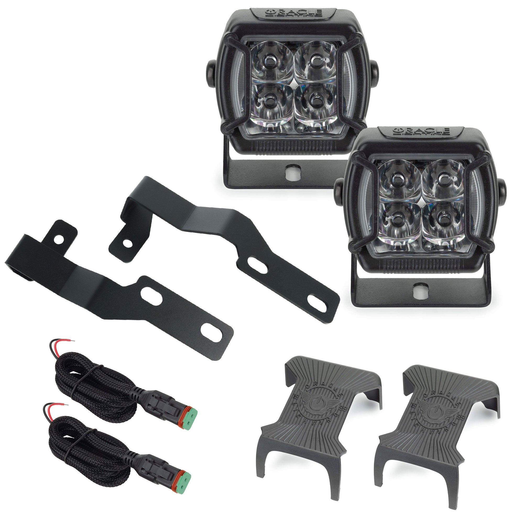 Oracle Lighting 2005-2014 Toyota Tacoma A-Pillar Hood Mount Brackets With VEGA Series 4 Spotlights 2092-4-504