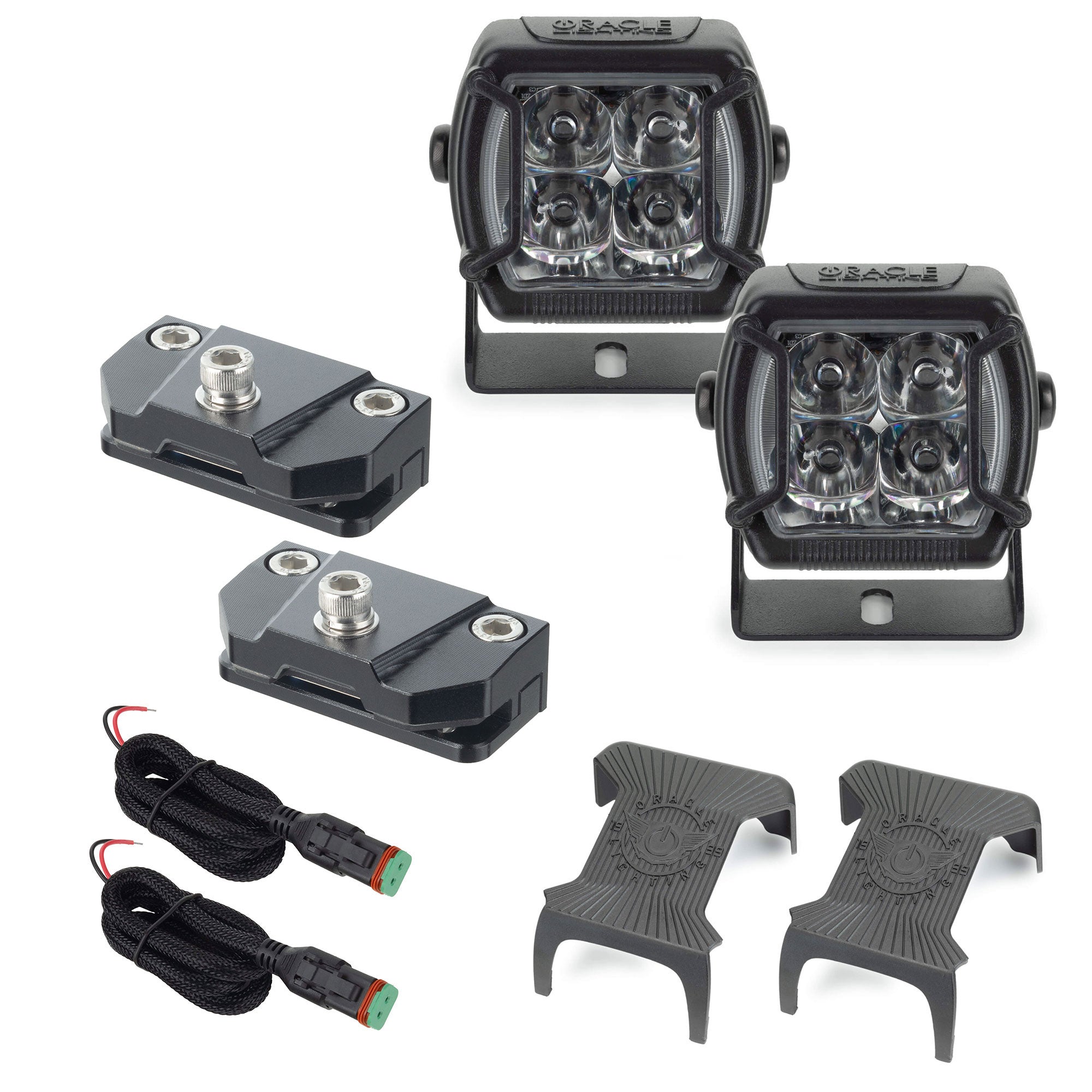 Oracle Lighting Universal A-Pillar Hood Mount Brackets With VEGA Series 4 Spotlights 2094-4-504