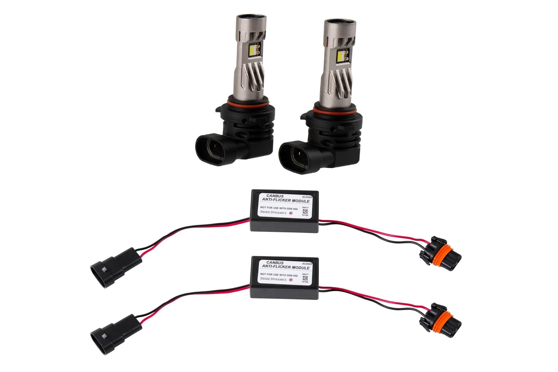 Diode Dynamics 2011-2015 Lincoln MKX 9006/9012 White SL2 Pro Hi/Lo Beam LED Bulbs Pair with AntiFlicker Modules DD0642P